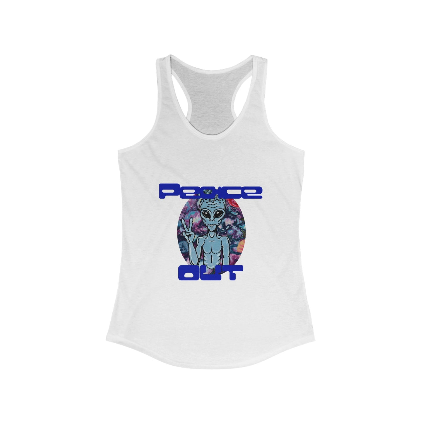 Peace Out Grey Alien Women's Ideal Racerback Tank