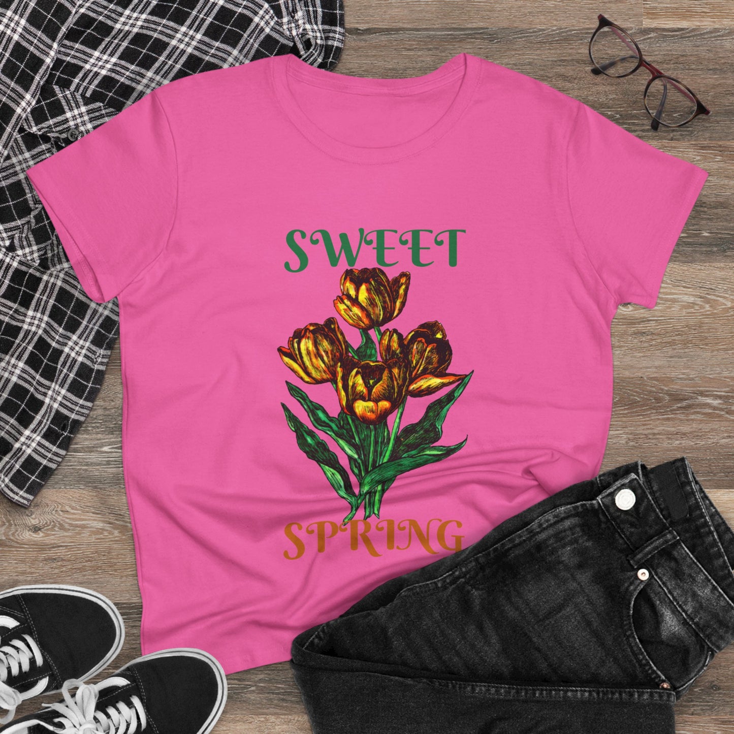 Sweet Spring Women's Midweight Cotton Tee