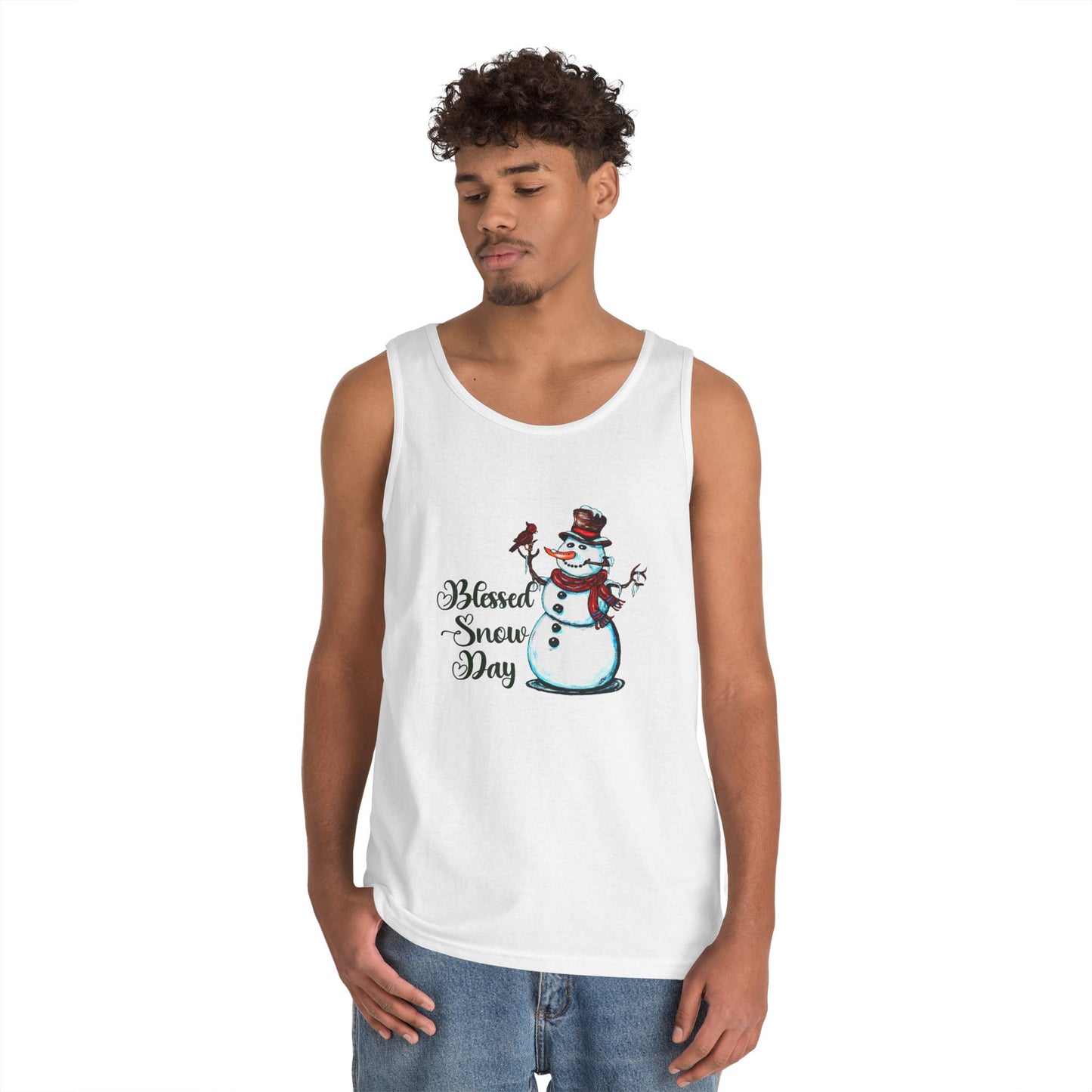Blessed Snow Day Unisex Heavy Cotton Tank Top