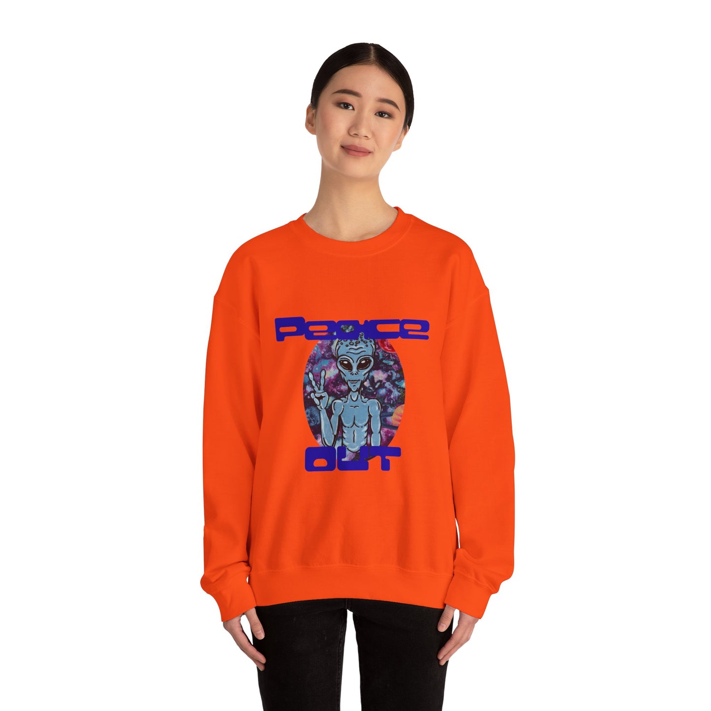 Peace Out Unisex Heavy Blend™ Crewneck Sweatshirt