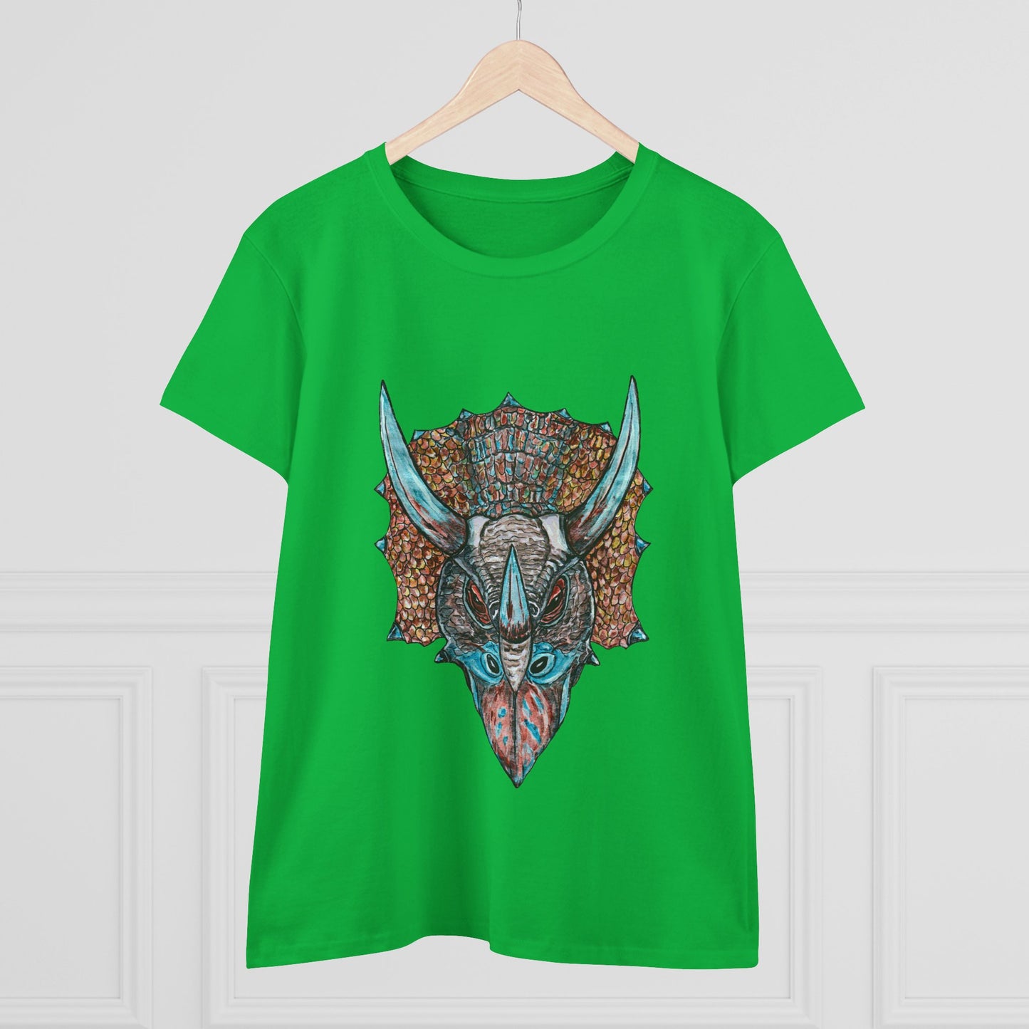 Triceratops Women's Midweight Cotton Tee