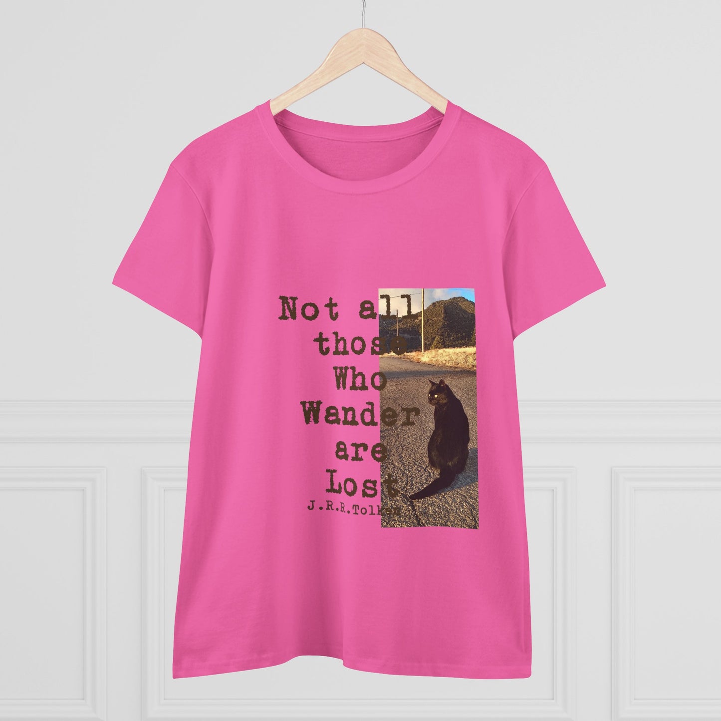 Wandering Kitty Women's Midweight Cotton Tee