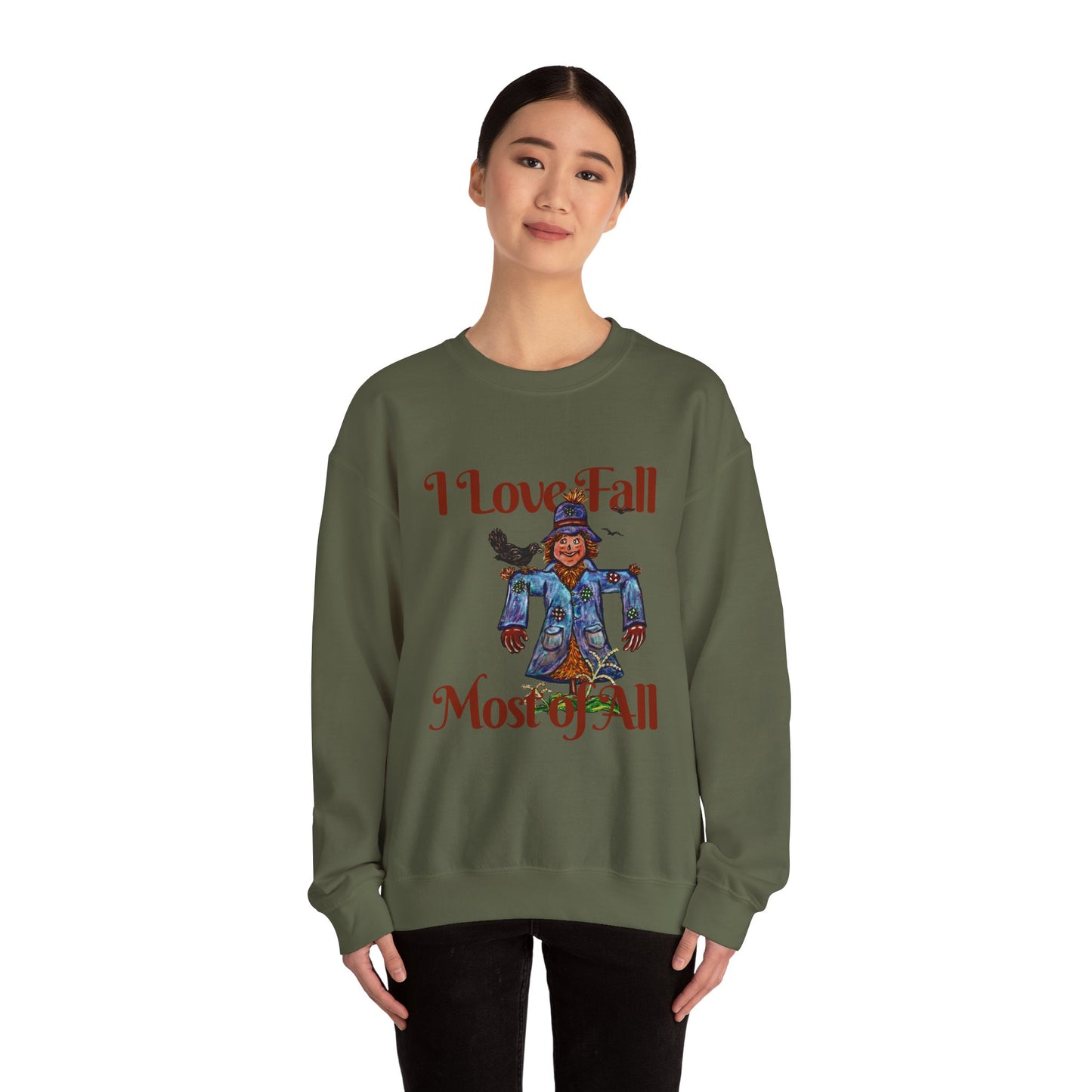 I Love Fall Most of All Unisex Heavy Blend™ Crewneck Sweatshirt