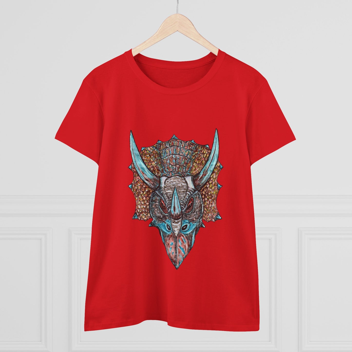 Triceratops Women's Midweight Cotton Tee