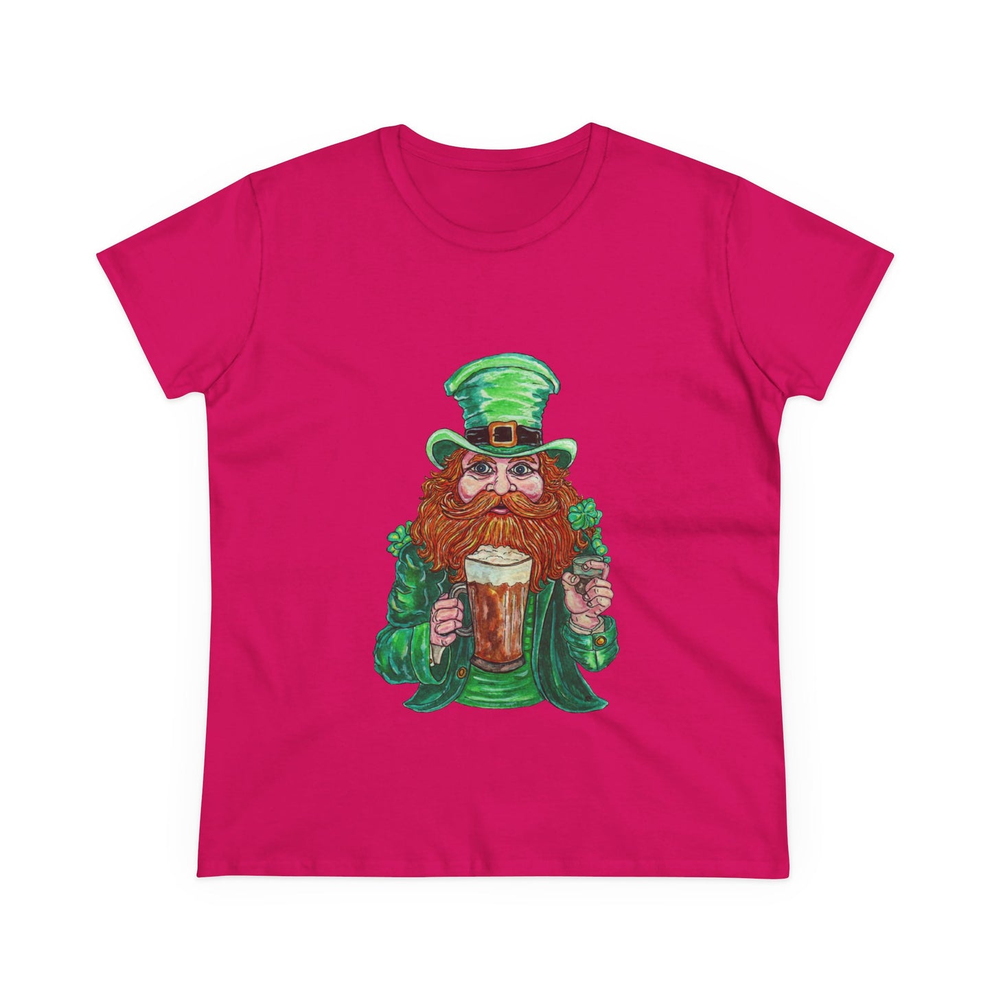 Drunken Leprechaun Women's Midweight Cotton Tee