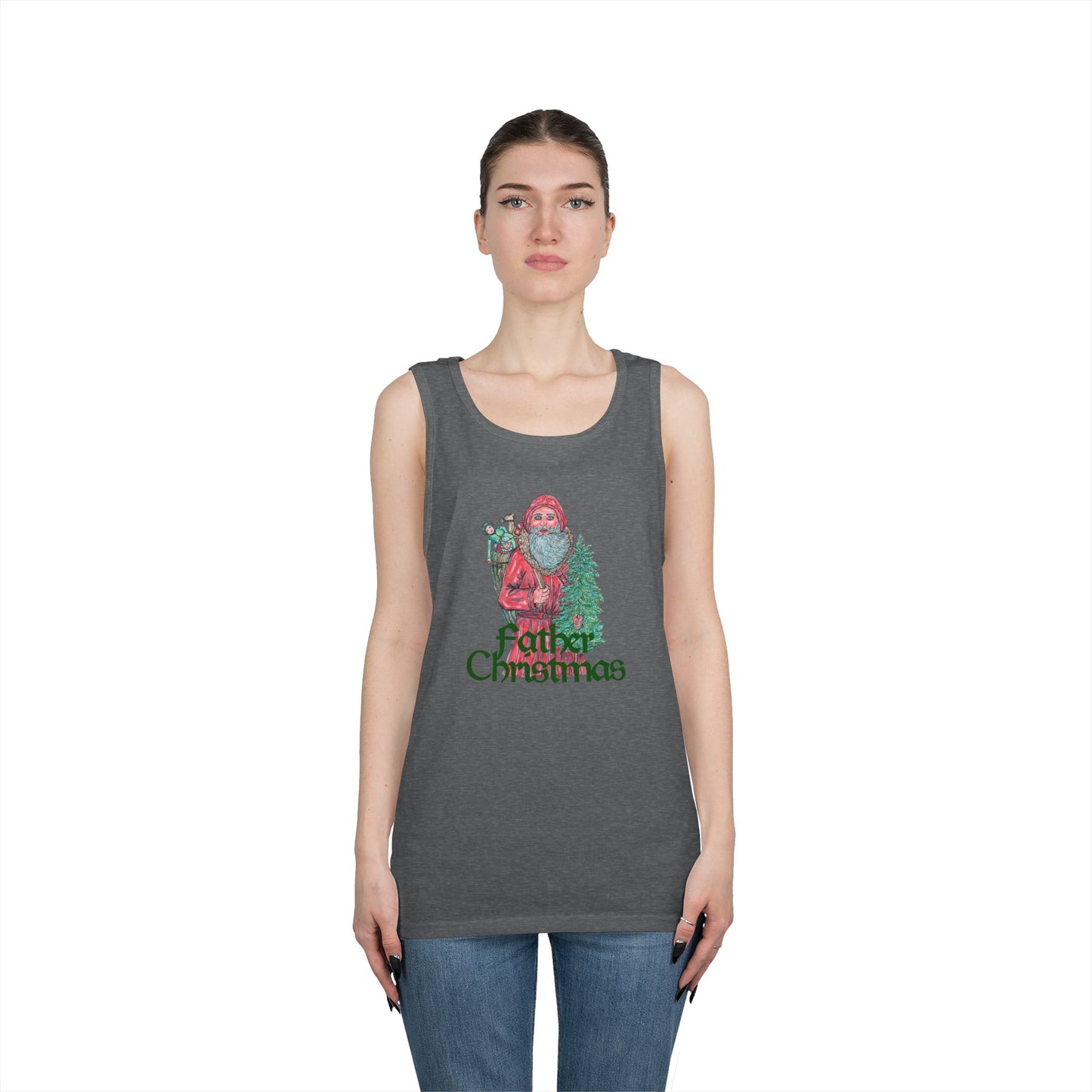 Father Christmas Unisex Heavy Cotton Tank Top