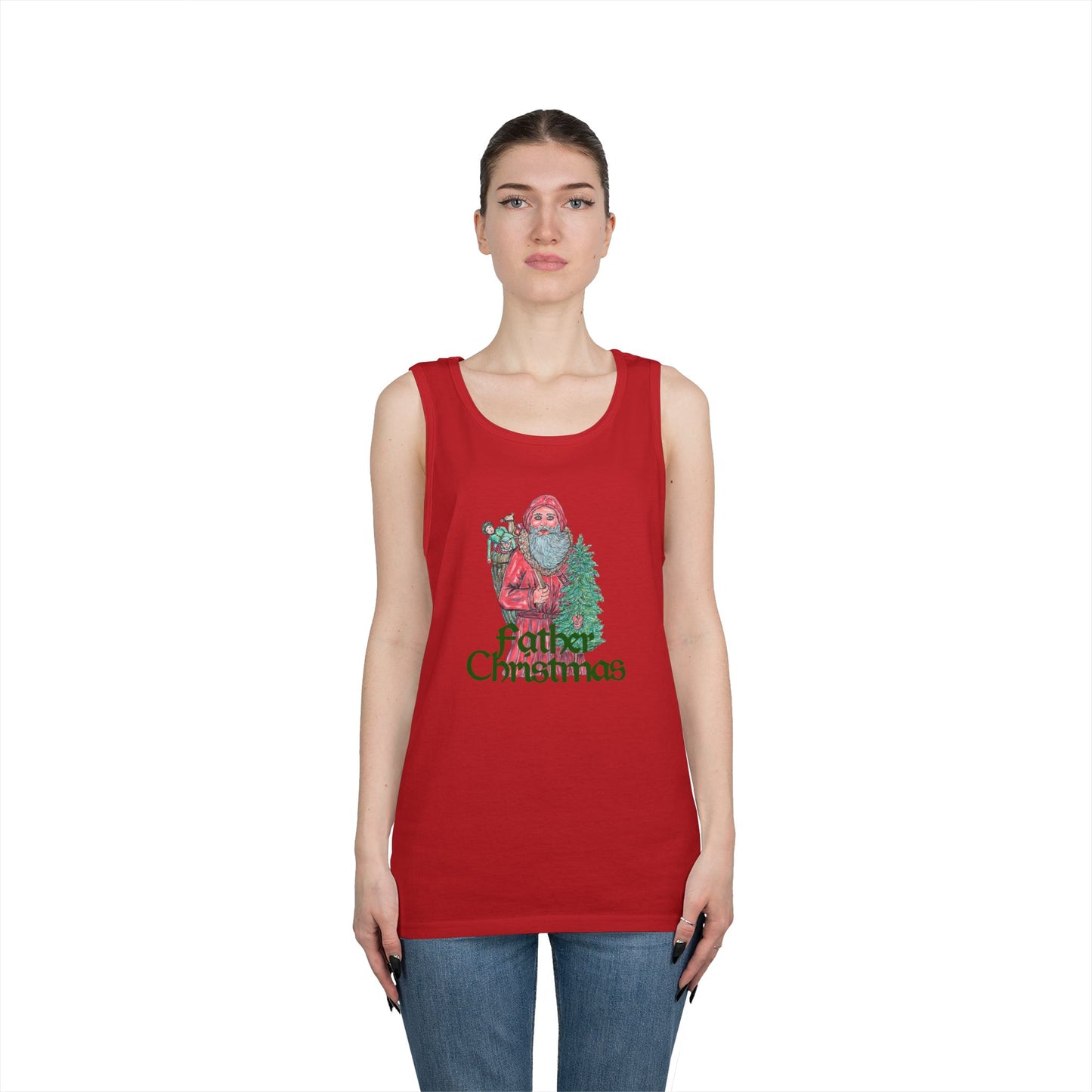 Father Christmas Unisex Heavy Cotton Tank Top
