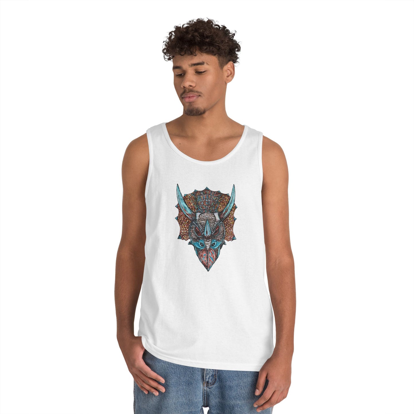 Triceratops Unisex Heavy Cotton Tank Top