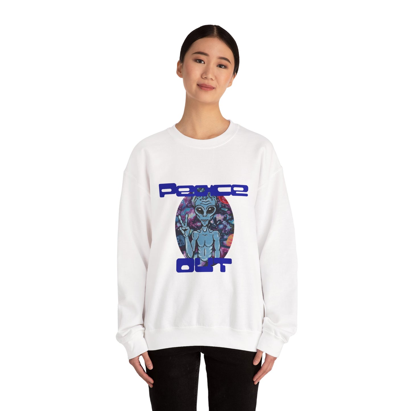Peace Out Unisex Heavy Blend™ Crewneck Sweatshirt