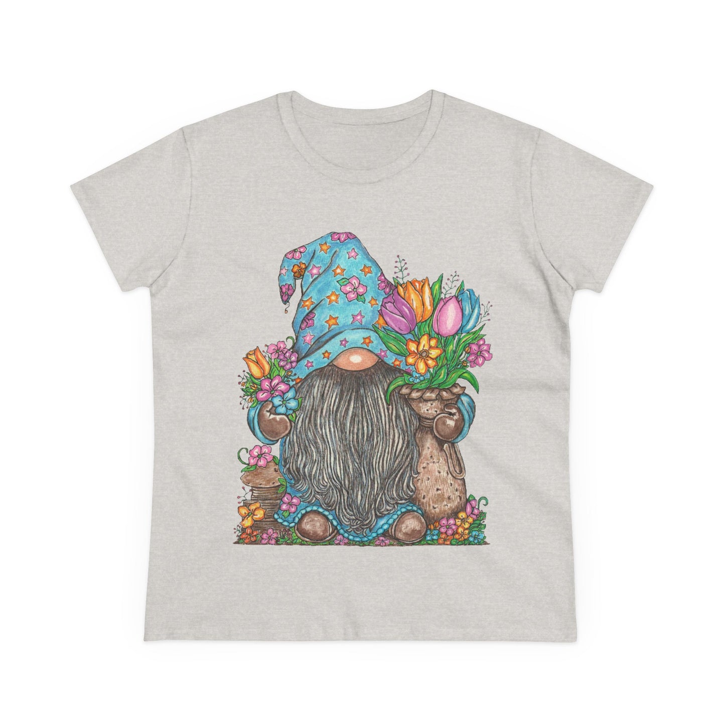 Gardening Gnome Women's Midweight Cotton Tee