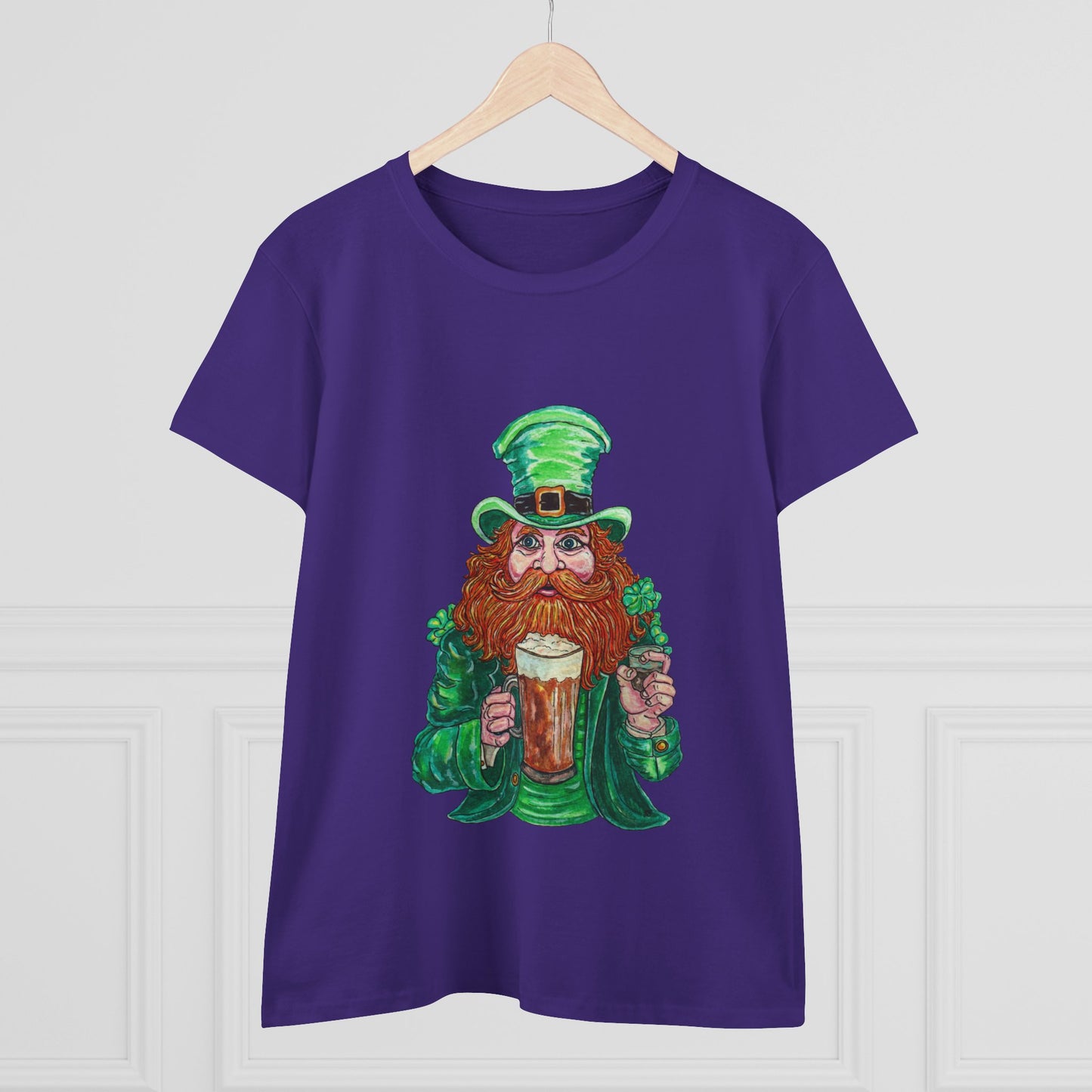 Drunken Leprechaun Women's Midweight Cotton Tee