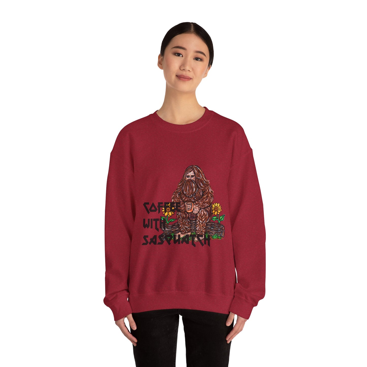 Coffee With Sasquatch Unisex Heavy Blend™ Crewneck Sweatshirt