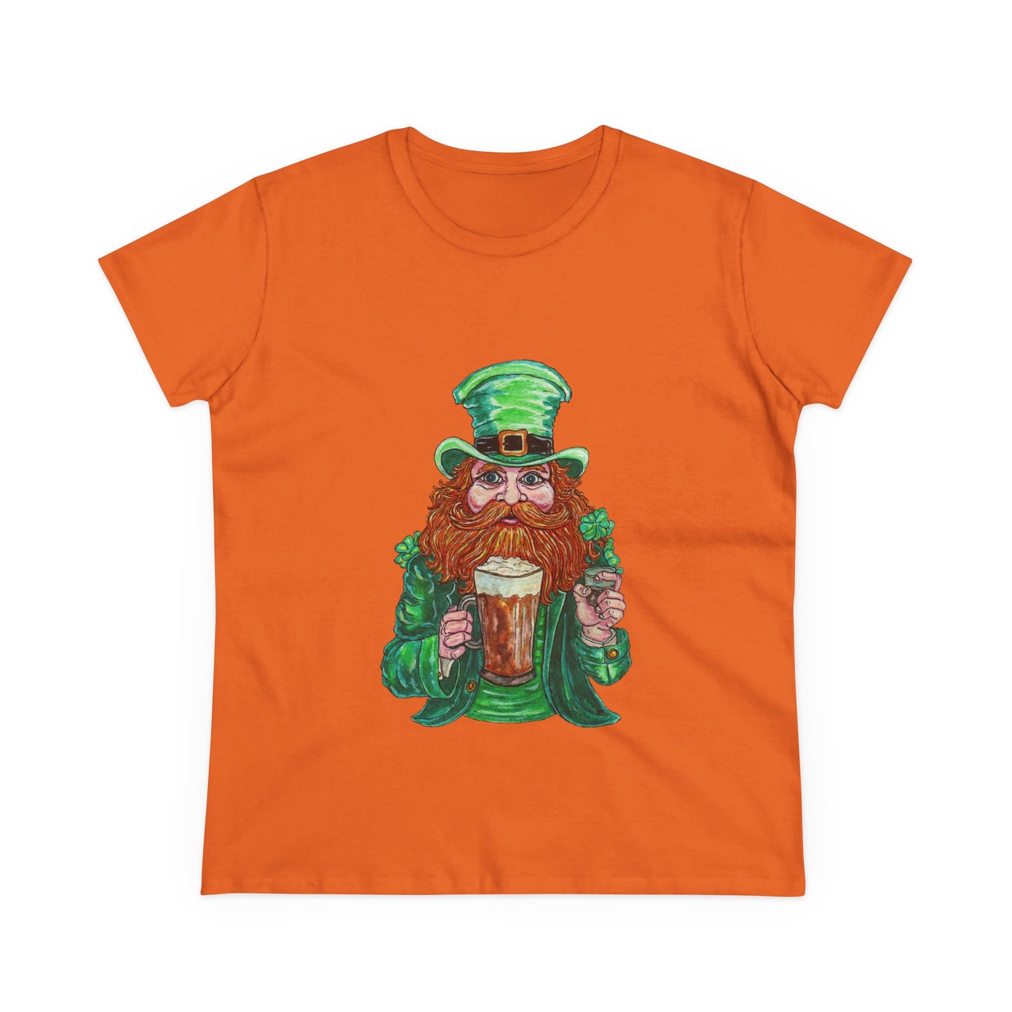 Drunken Leprechaun Women's Midweight Cotton Tee