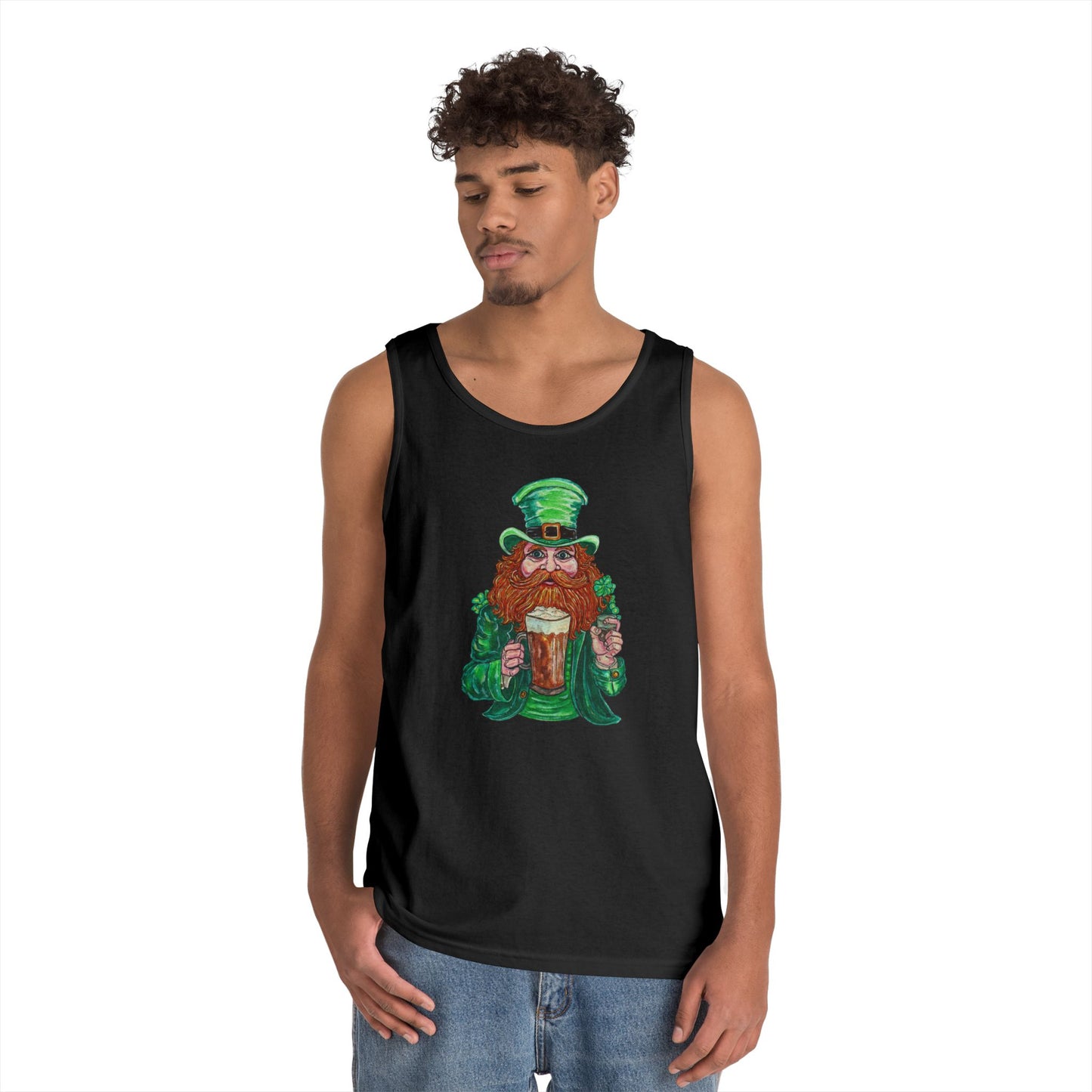 Drunken Leprechaun Unisex Heavy Cotton Tank Top