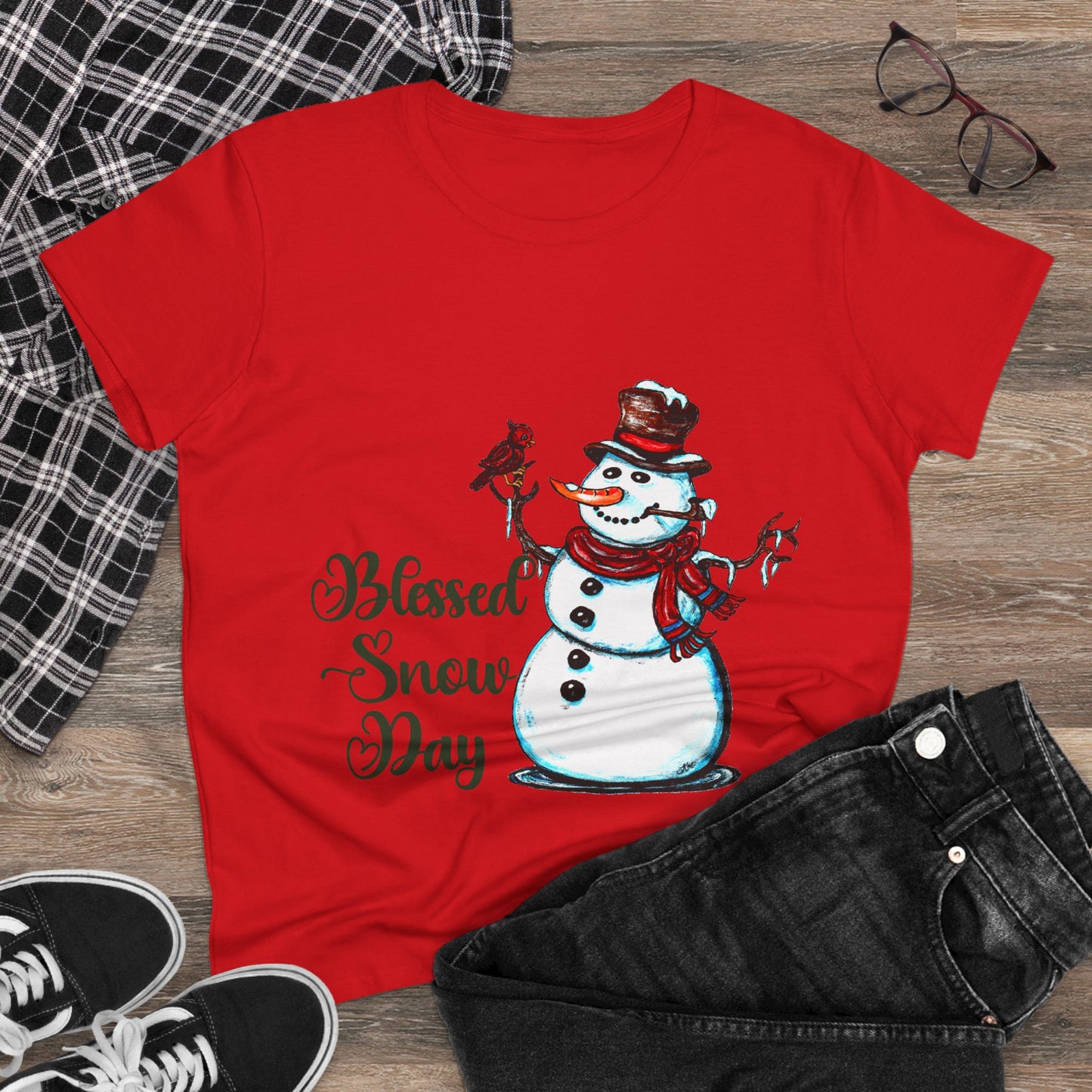 Blessed Snow Day Women's Midweight Cotton Tee