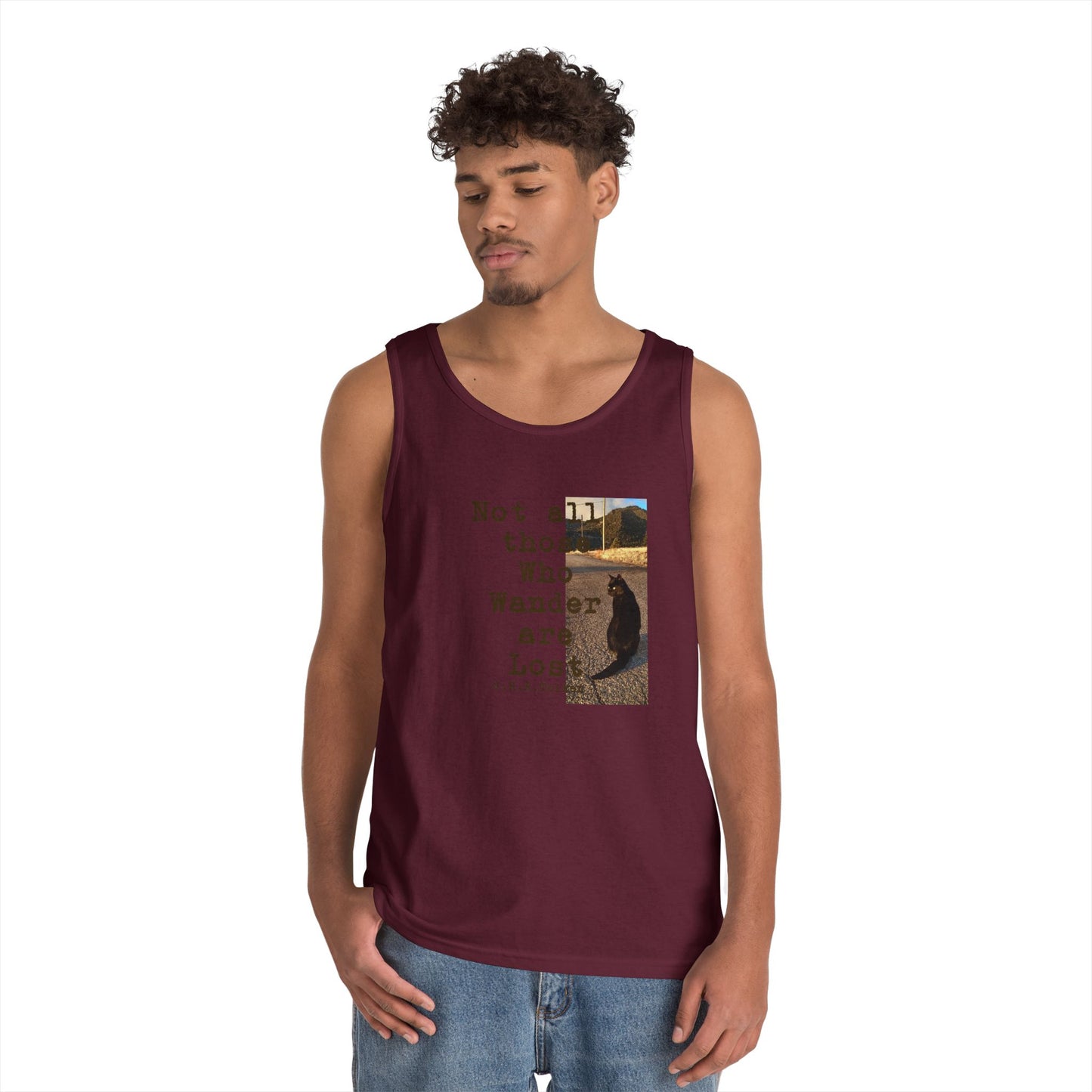 Wandering Kitty Unisex Heavy Cotton Tank Top