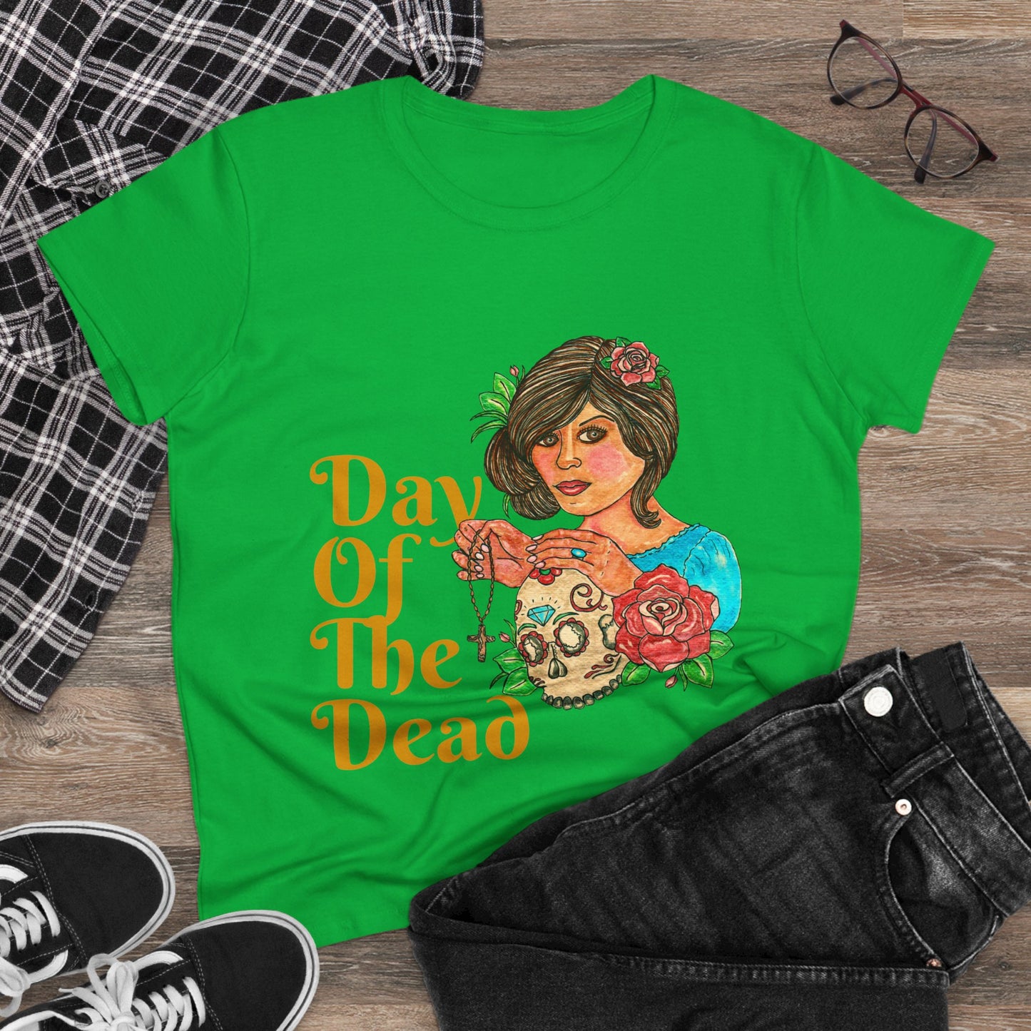 Day of the Dead Women's Midweight Cotton Tee