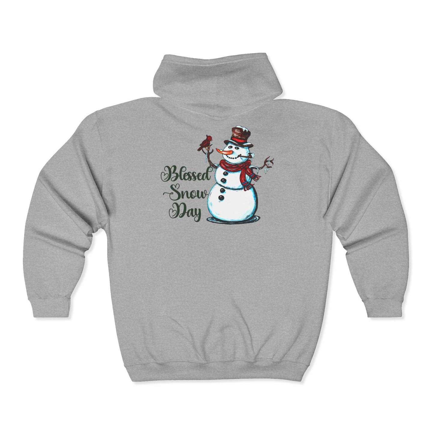 Blessed Snow Day Unisex Heavy Blend™ Full Zip Hooded Sweatshirt