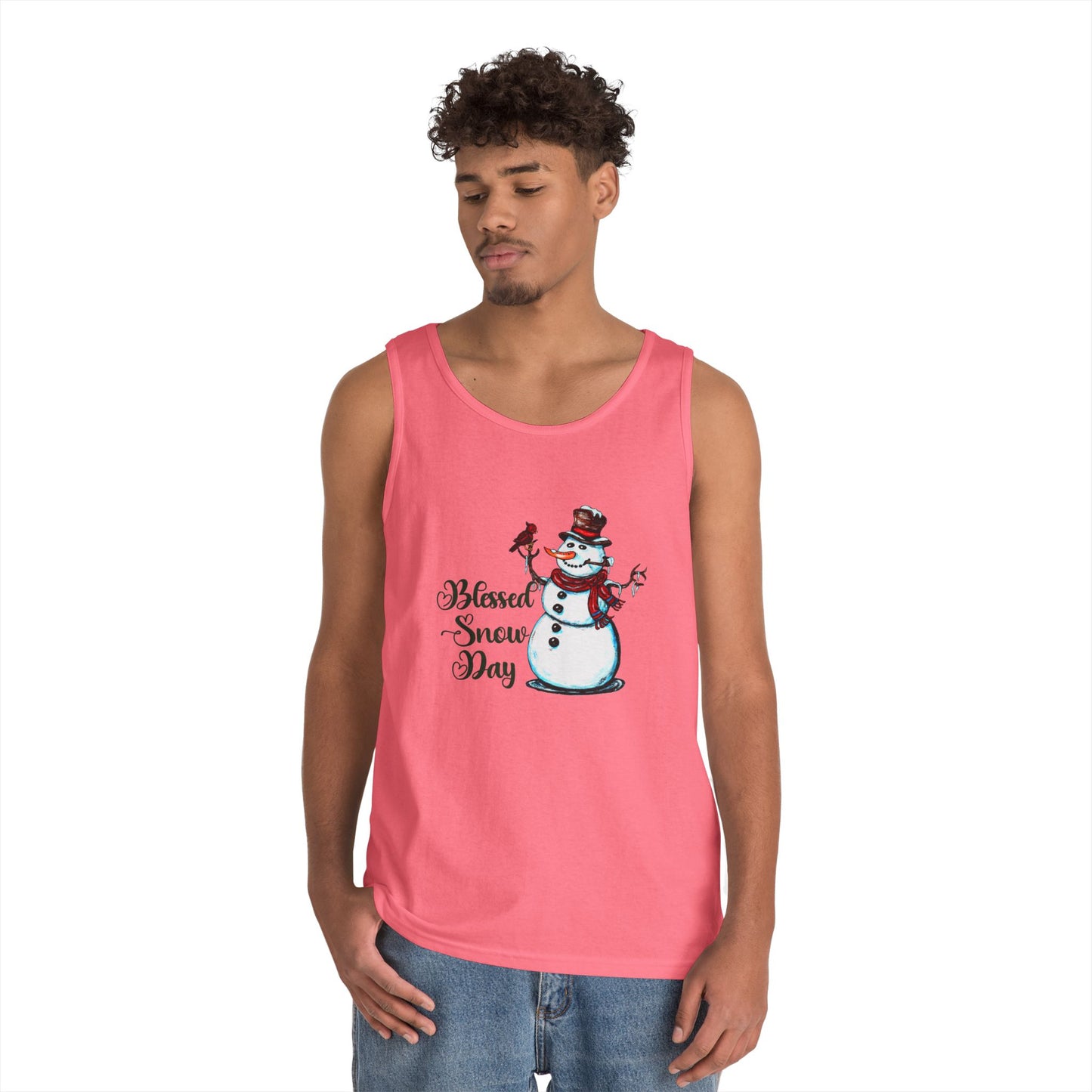 Blessed Snow Day Unisex Heavy Cotton Tank Top