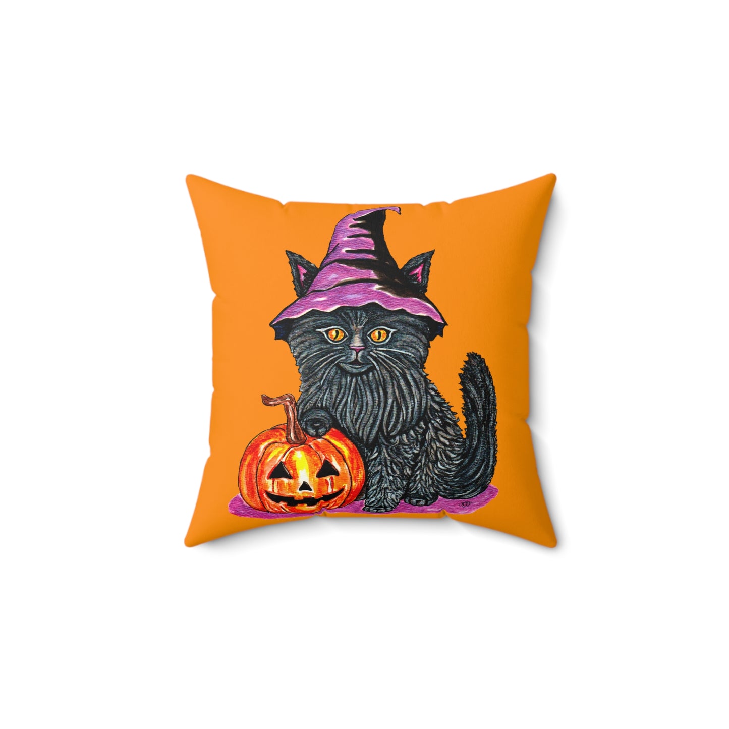 Halloween Kitty Spun Polyester Square Pillow