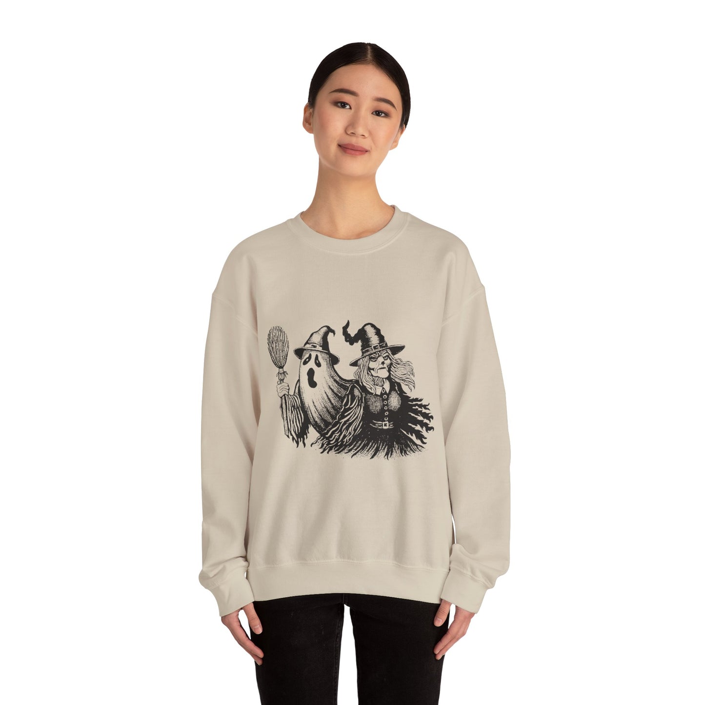 Ghost and Witch Unisex Heavy Blend™ Crewneck Sweatshirt