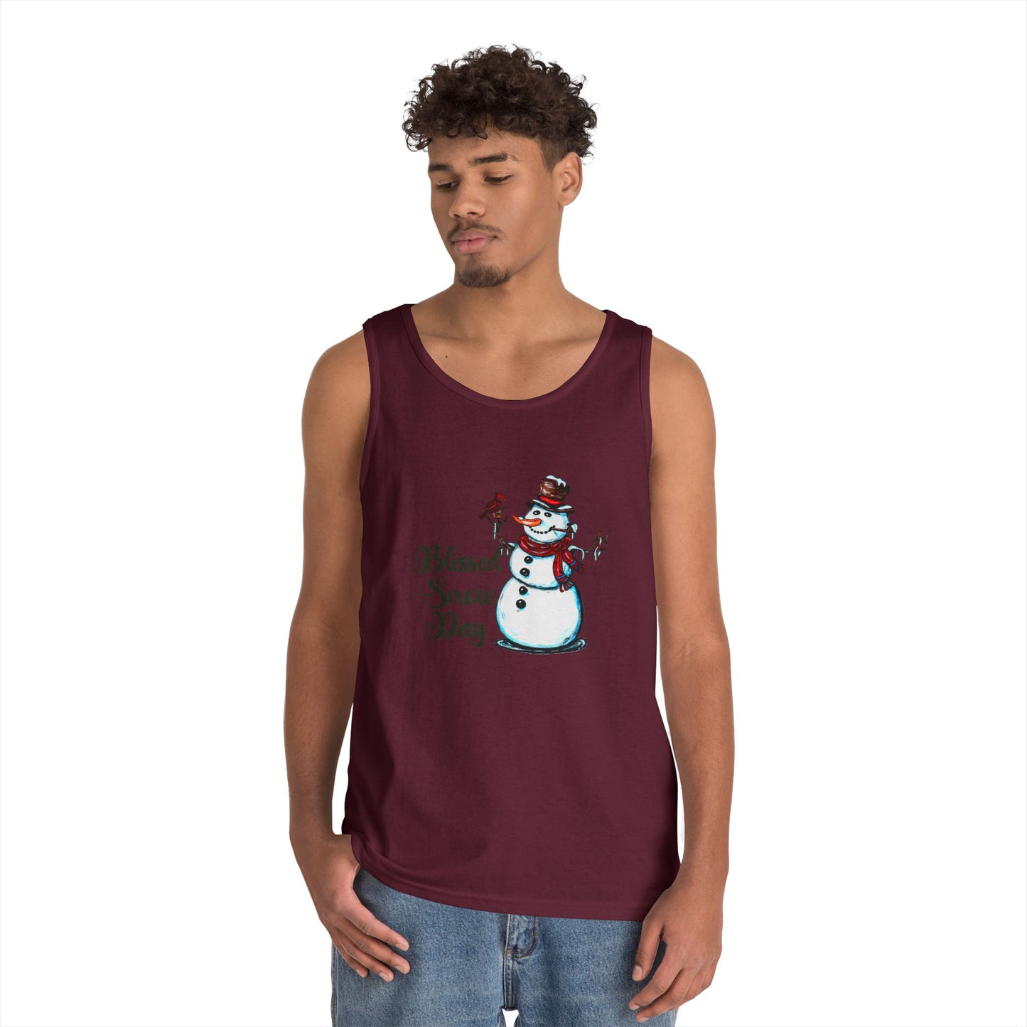 Blessed Snow Day Unisex Heavy Cotton Tank Top