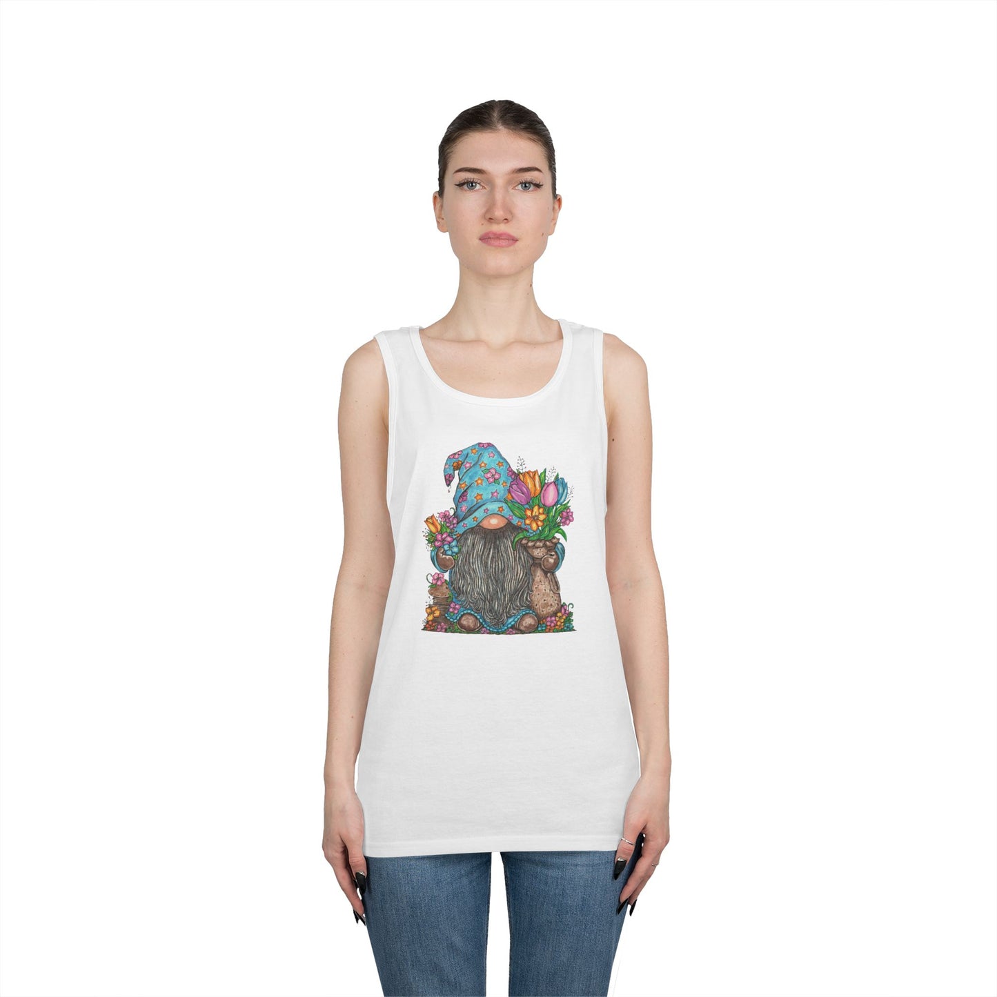 Gardening Gnome Unisex Heavy Cotton Tank Top