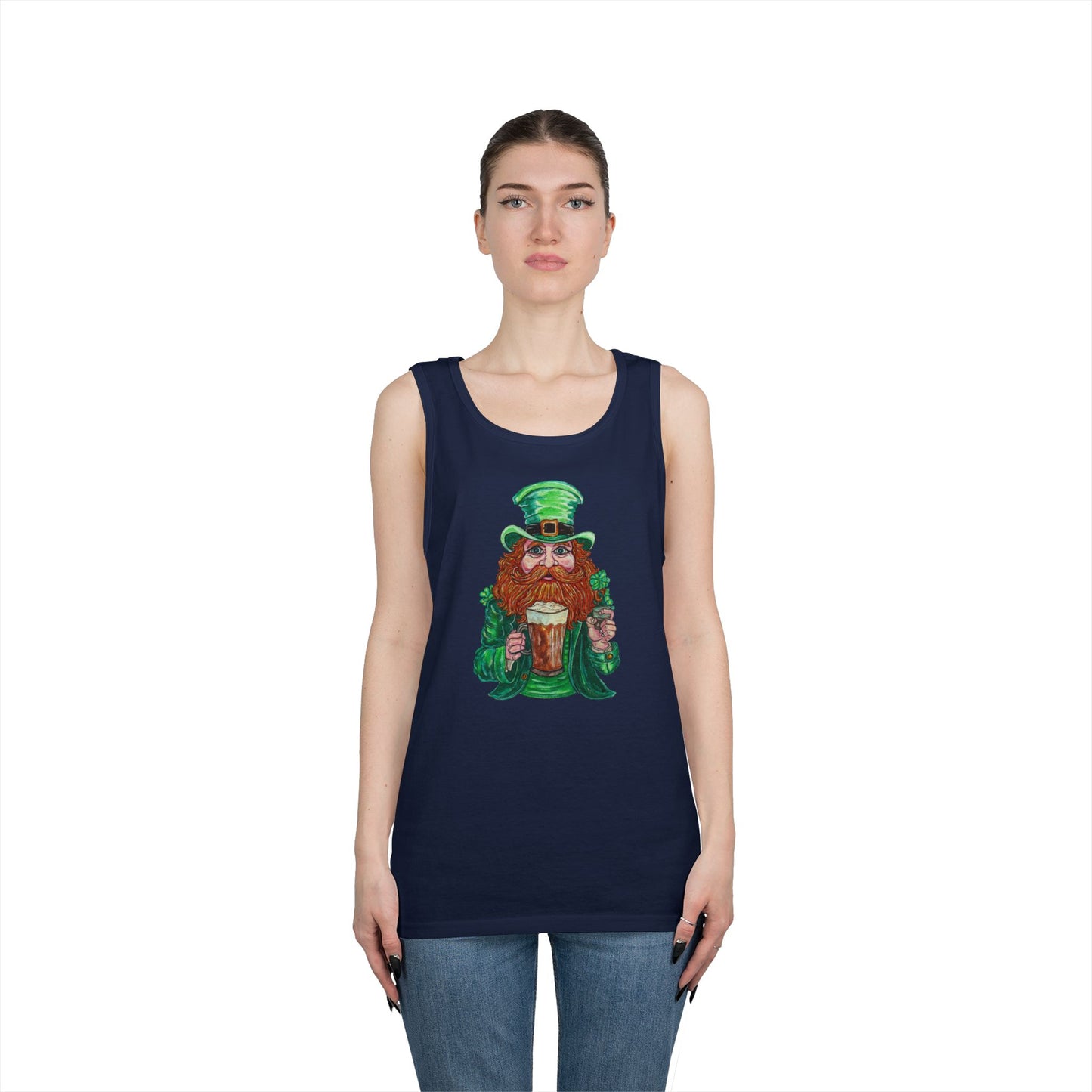 Drunken Leprechaun Unisex Heavy Cotton Tank Top