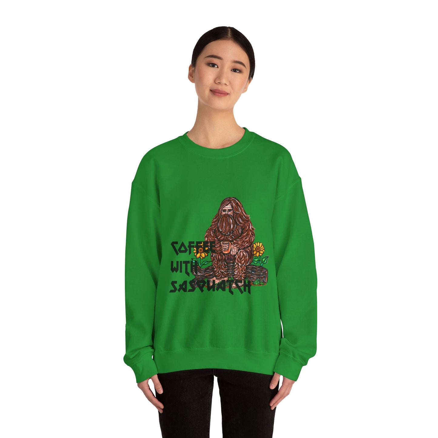 Coffee With Sasquatch Unisex Heavy Blend™ Crewneck Sweatshirt
