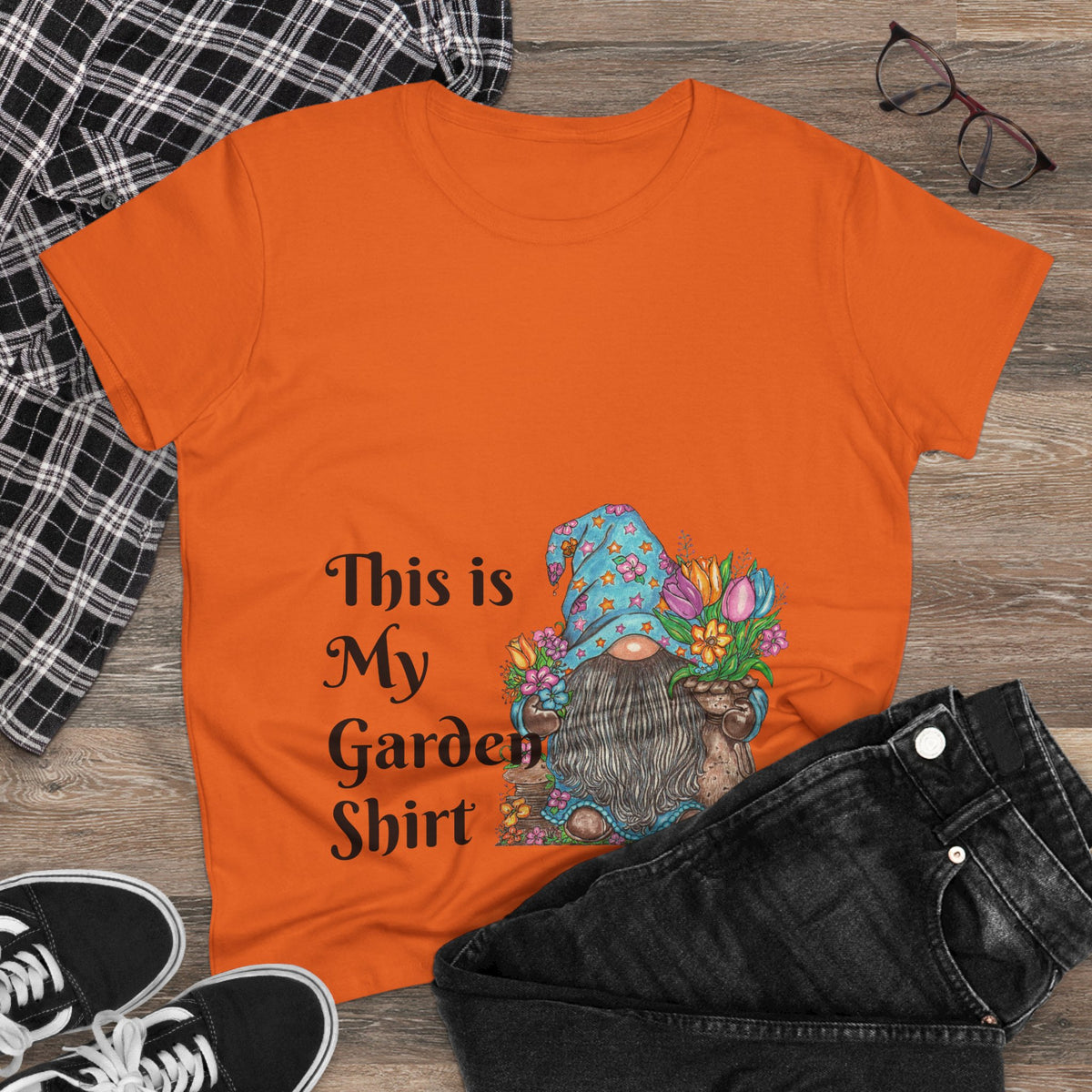 Gardening Gnome Women's Midweight Cotton Tee