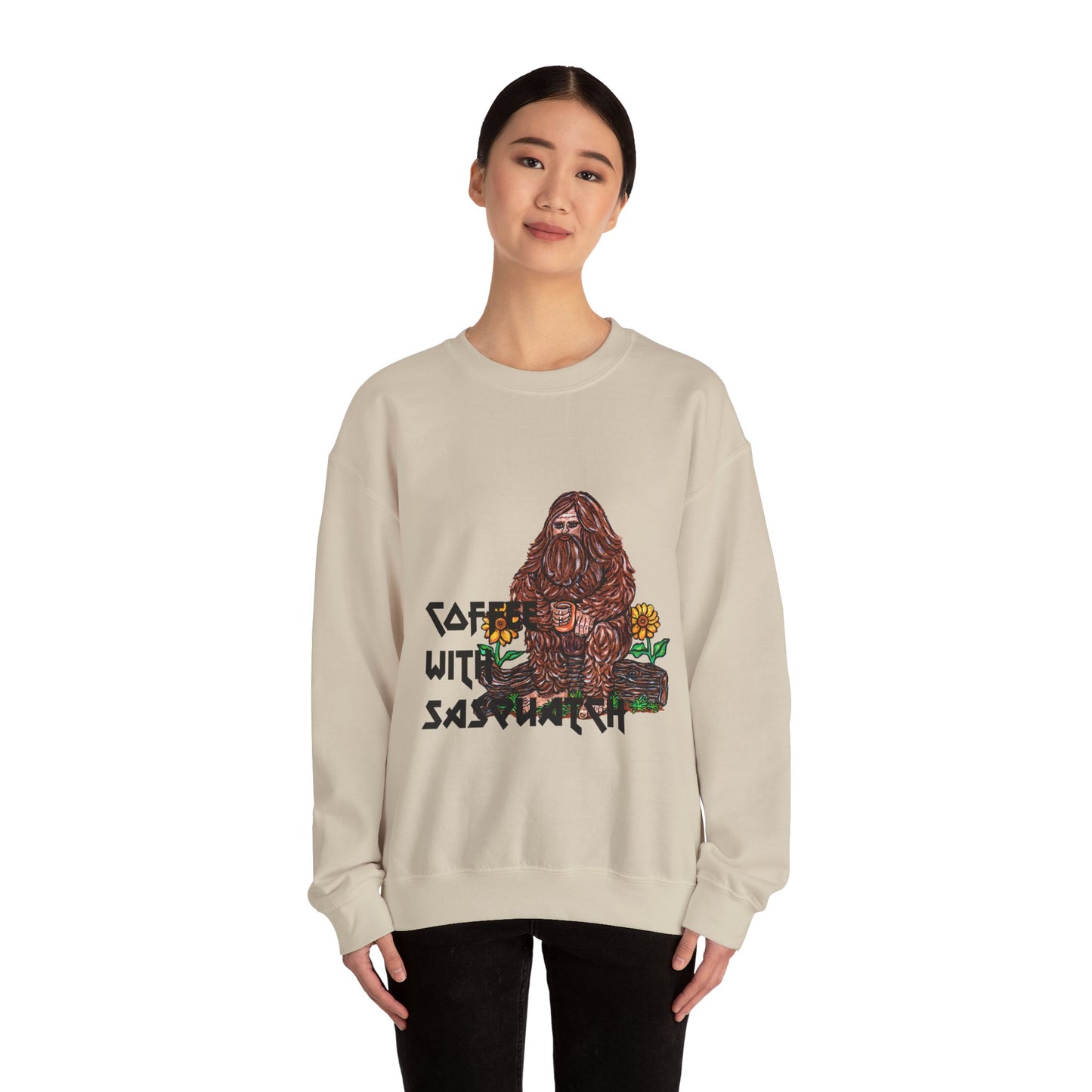 Coffee With Sasquatch Unisex Heavy Blend™ Crewneck Sweatshirt