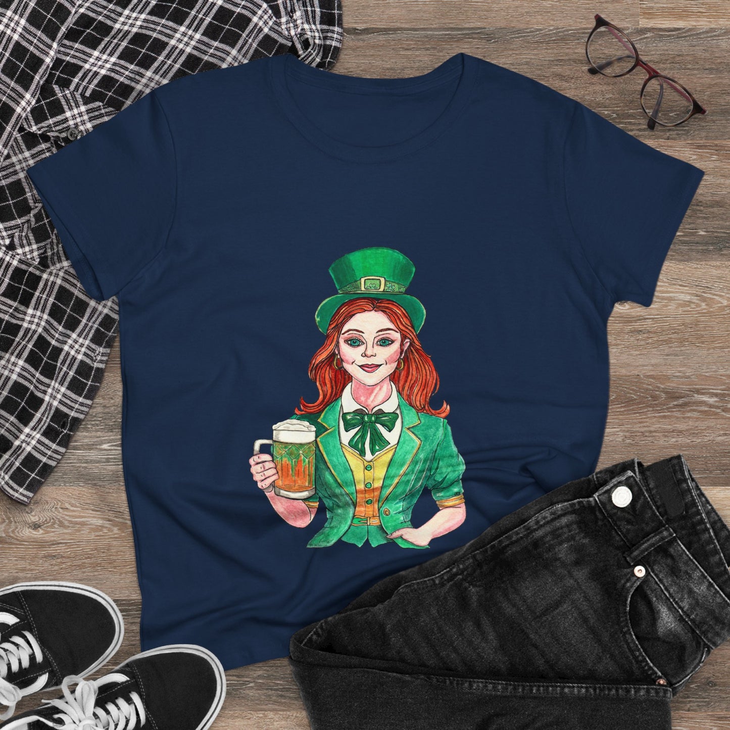 Paddy's Day Cheers Women's Midweight Cotton Tee