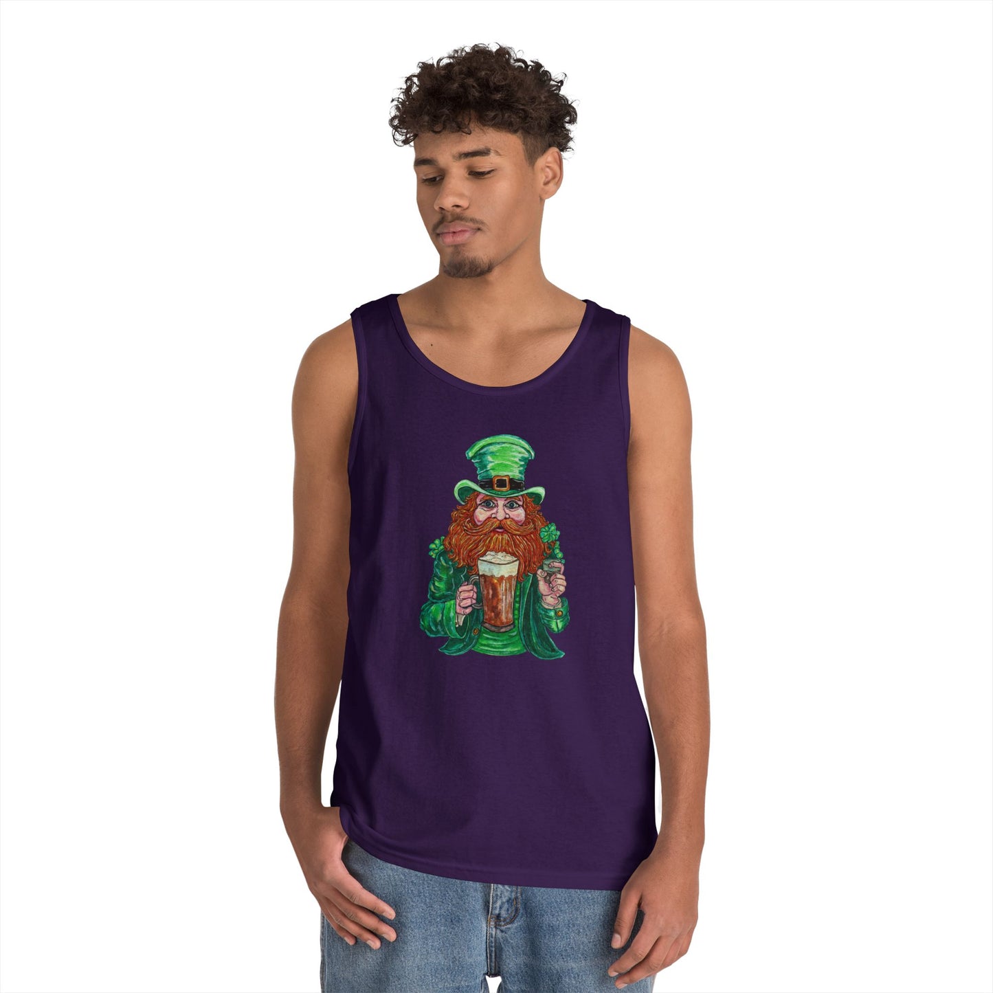 Drunken Leprechaun Unisex Heavy Cotton Tank Top