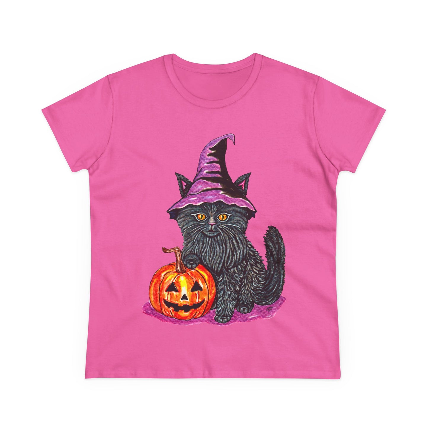 Halloween Kitty Women's Midweight Cotton Tee