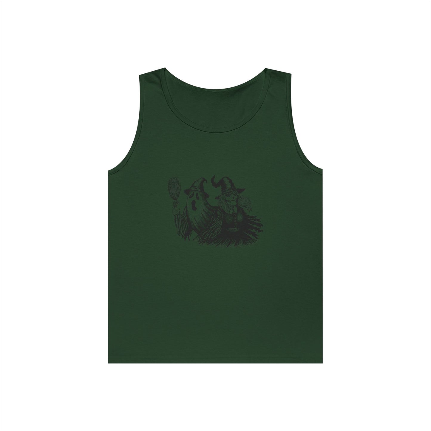 Witch and Ghost Unisex Heavy Cotton Tank Top