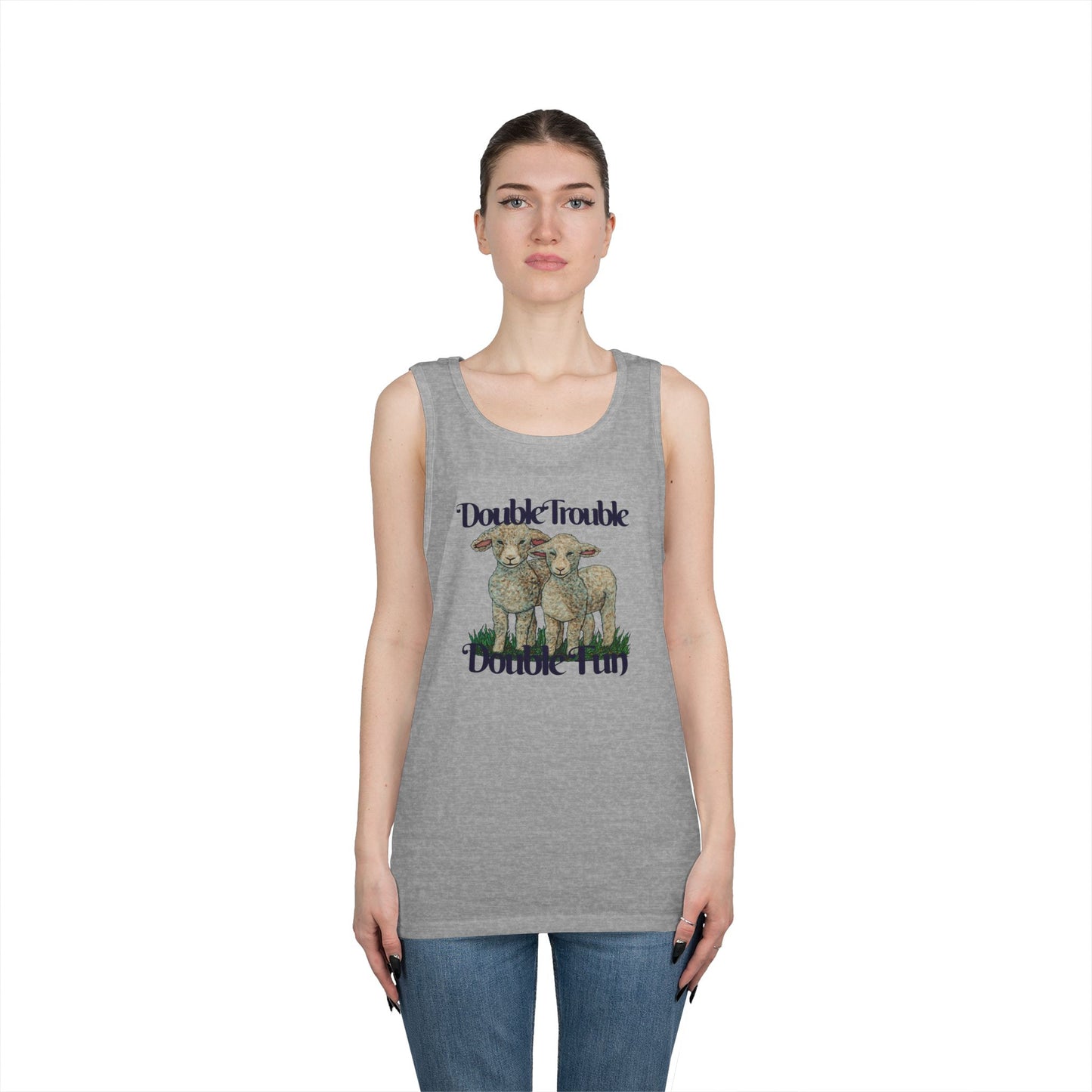 Double Trouble Double Fun Unisex Heavy Cotton Tank Top