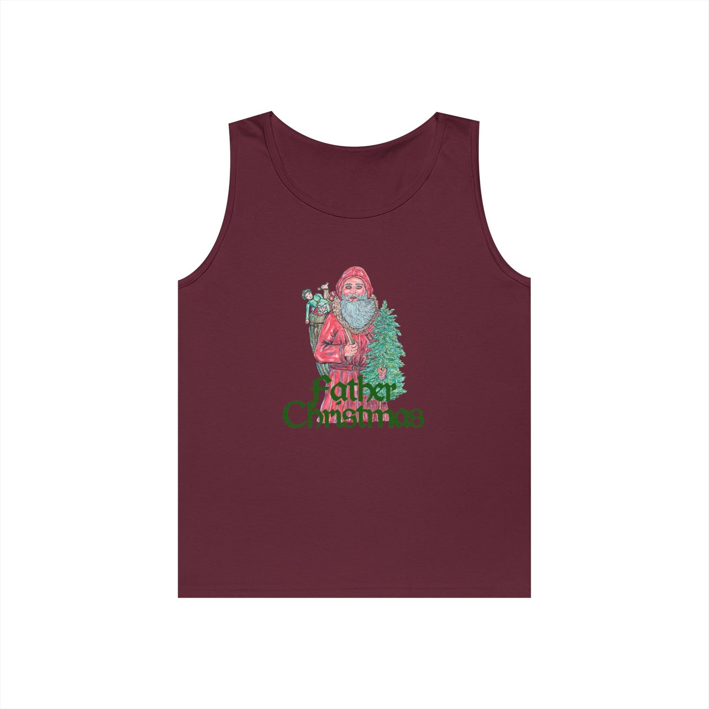 Father Christmas Unisex Heavy Cotton Tank Top
