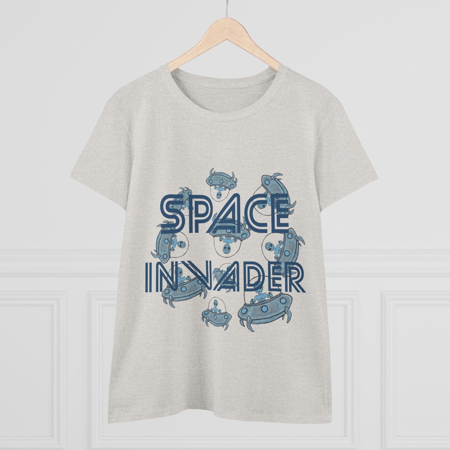 Space Invader Women's Midweight Cotton Tee
