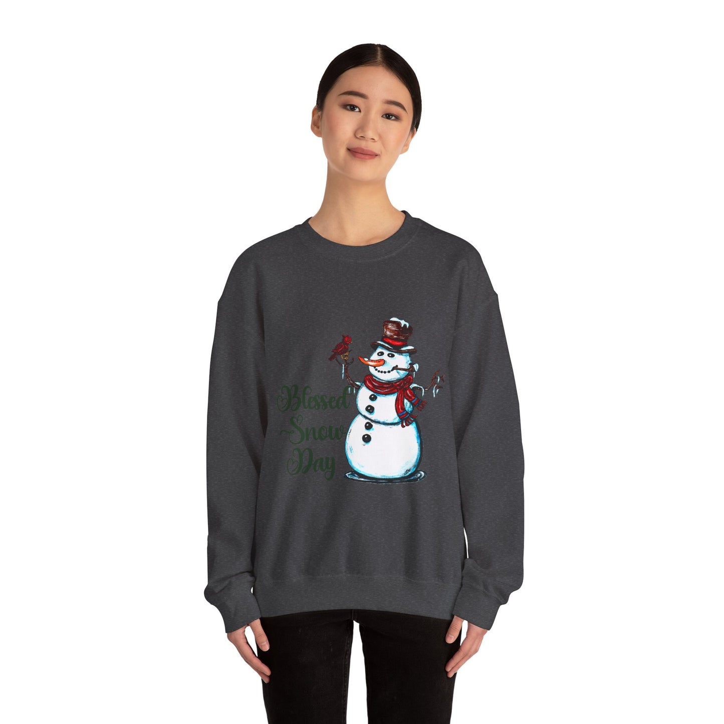 Blessed Snow Day Unisex Heavy Blend™ Crewneck Sweatshirt