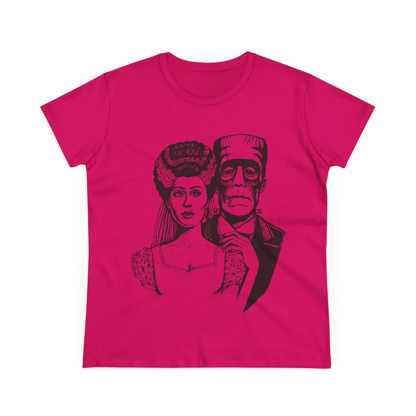 Frankenstein and Bride Women's Midweight Cotton Tee