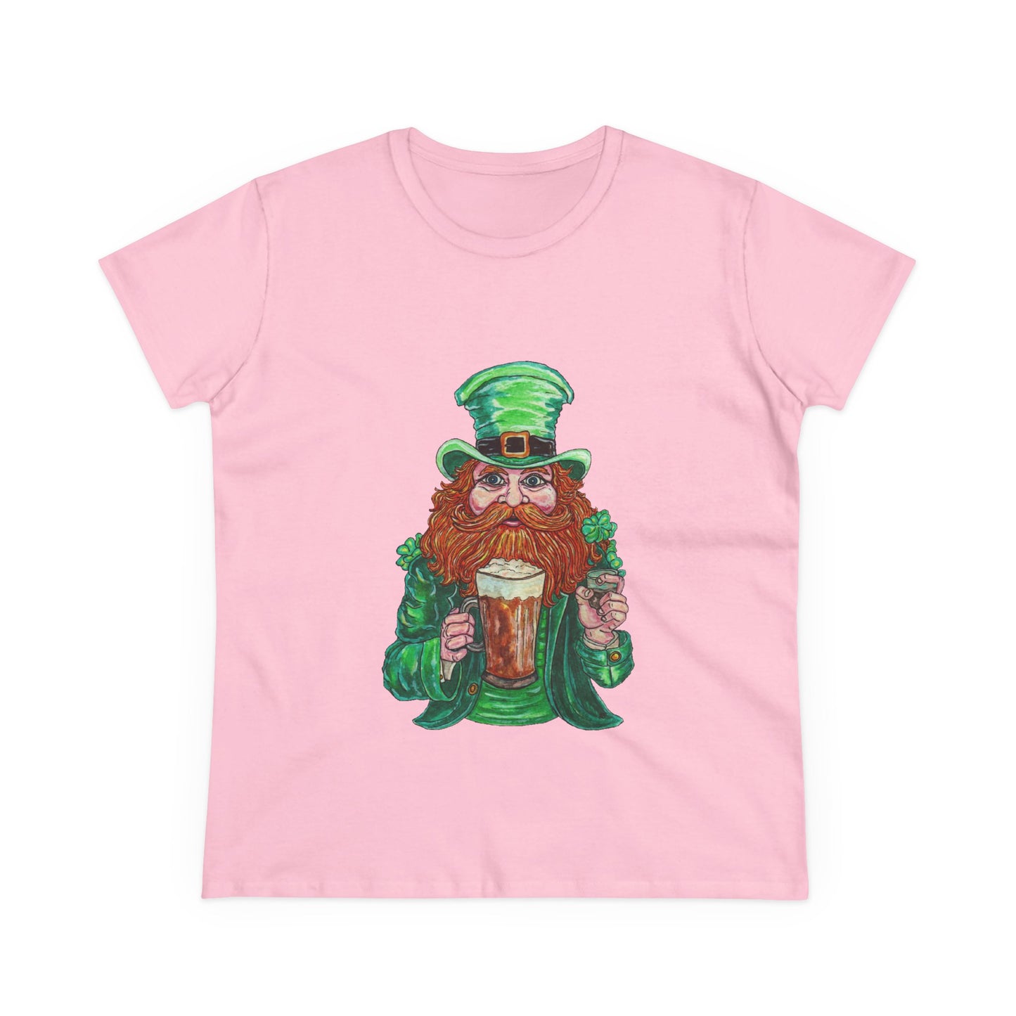 Drunken Leprechaun Women's Midweight Cotton Tee