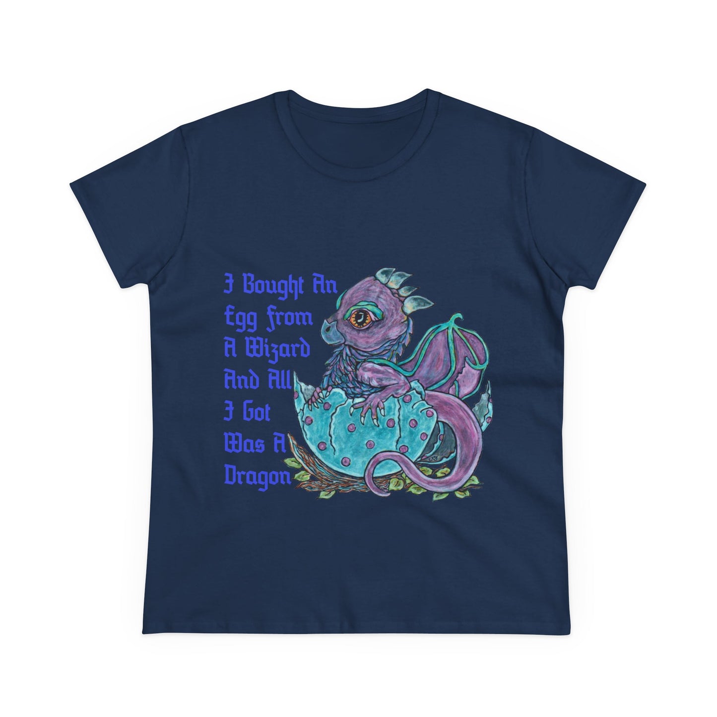 Bought a Dragon Women's Midweight Cotton Tee