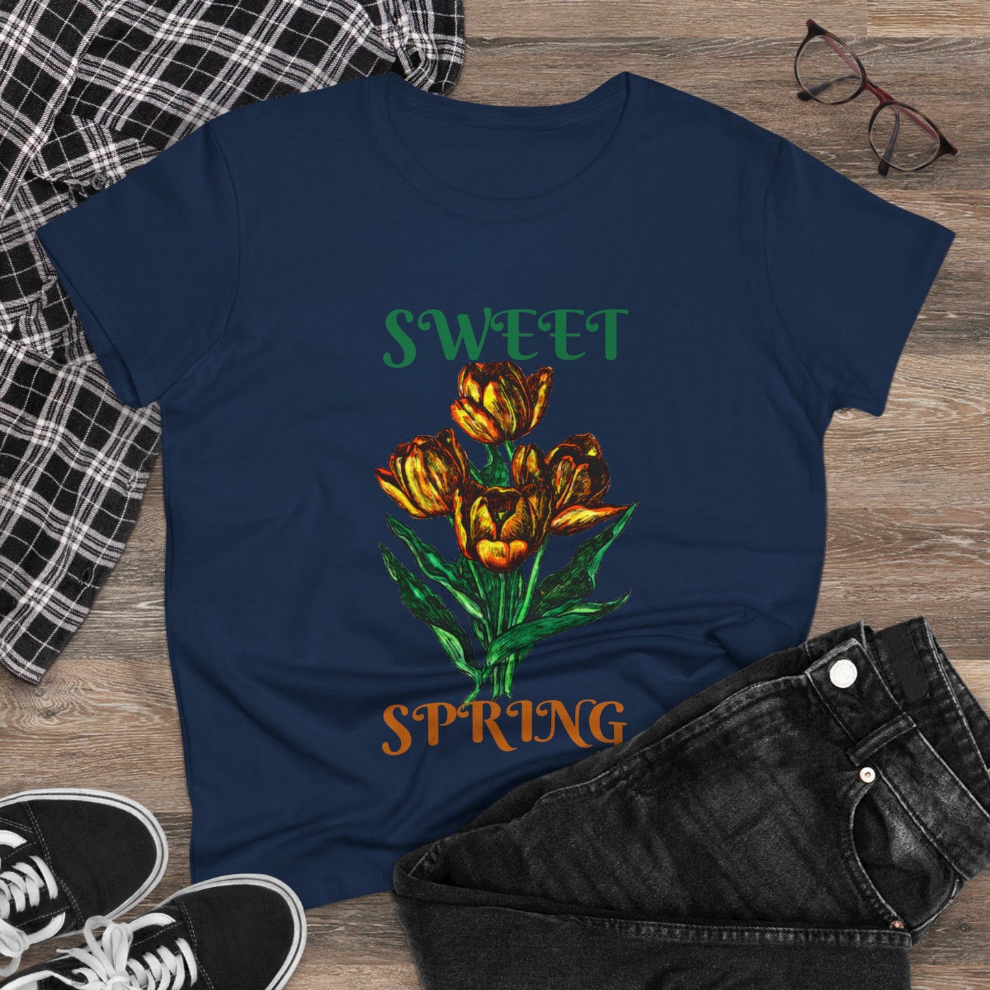 Sweet Spring Women's Midweight Cotton Tee