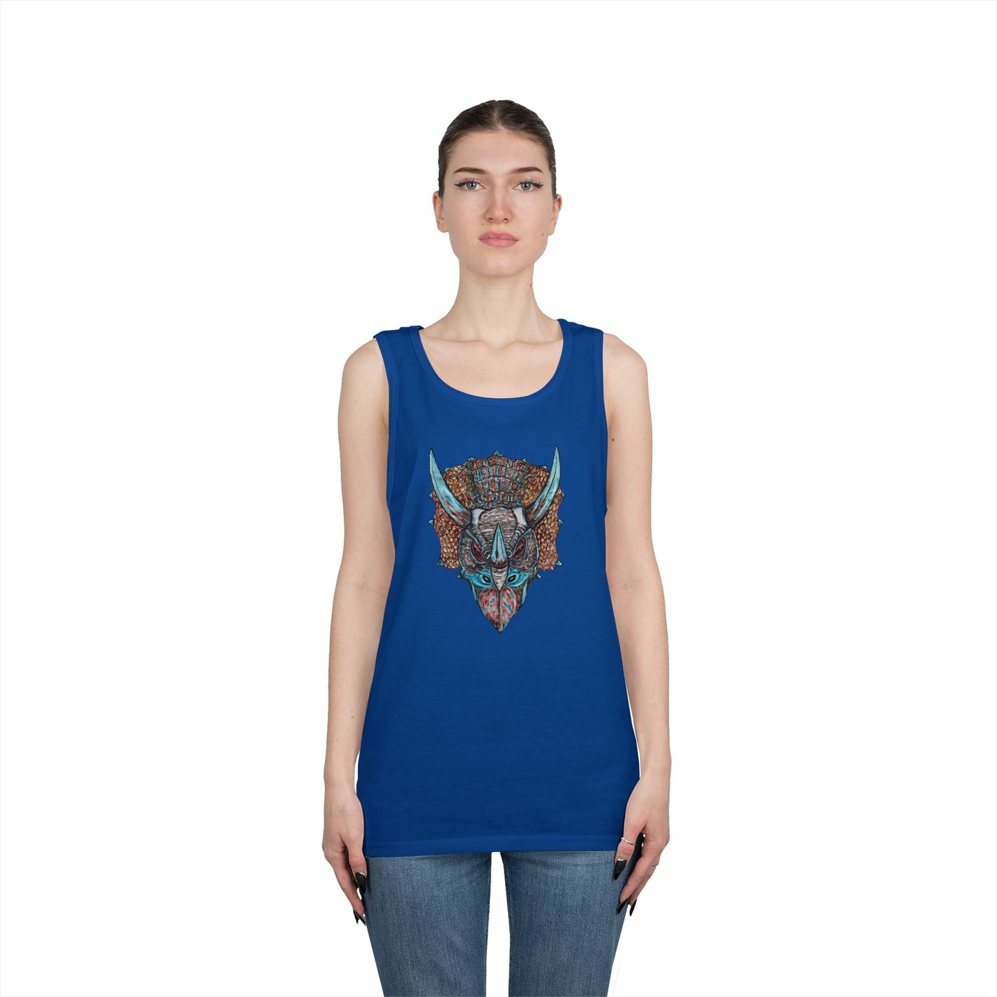 Triceratops Unisex Heavy Cotton Tank Top