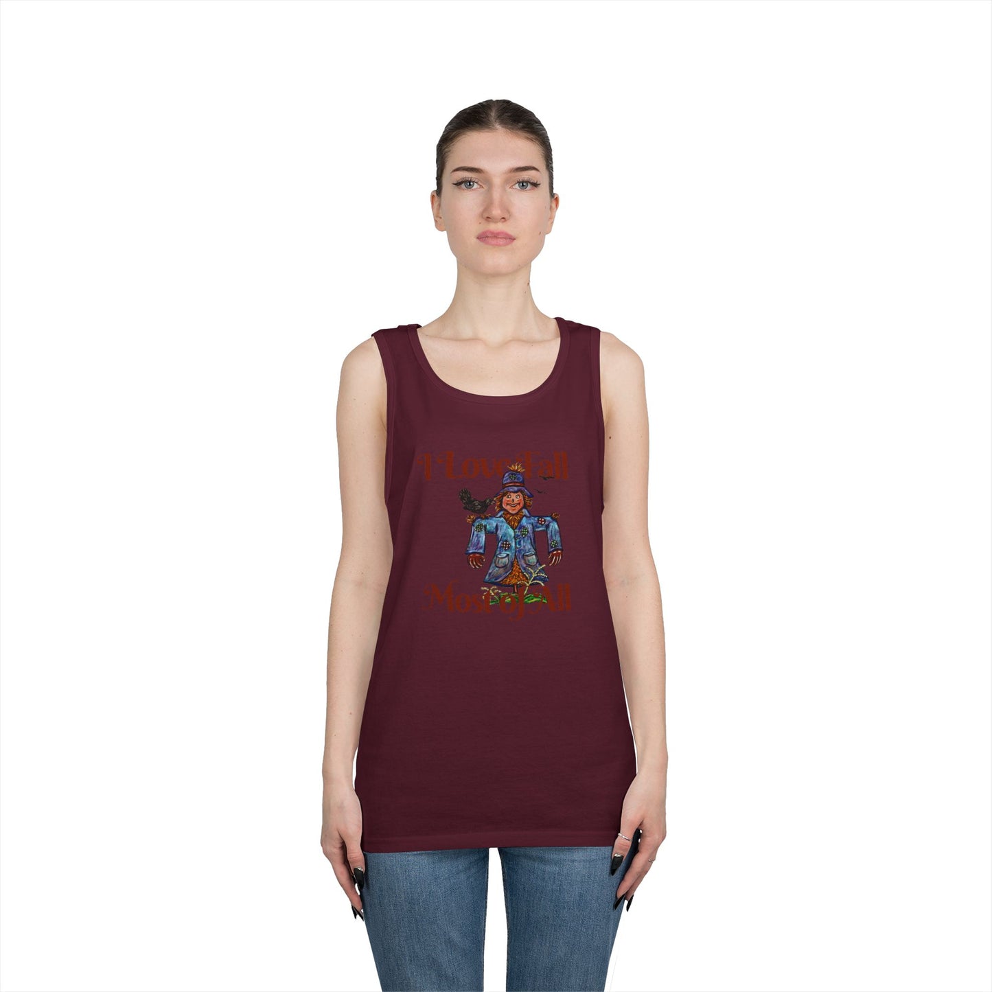 I Love Fall Most of All Unisex Heavy Cotton Tank Top