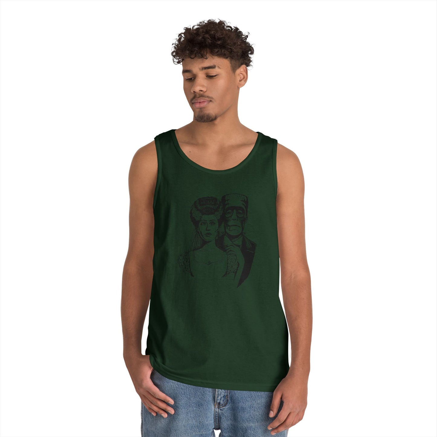 Frankenstein and Bride Unisex Heavy Cotton Tank Top
