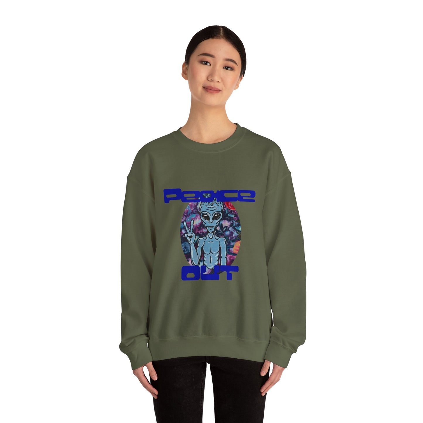Peace Out Unisex Heavy Blend™ Crewneck Sweatshirt