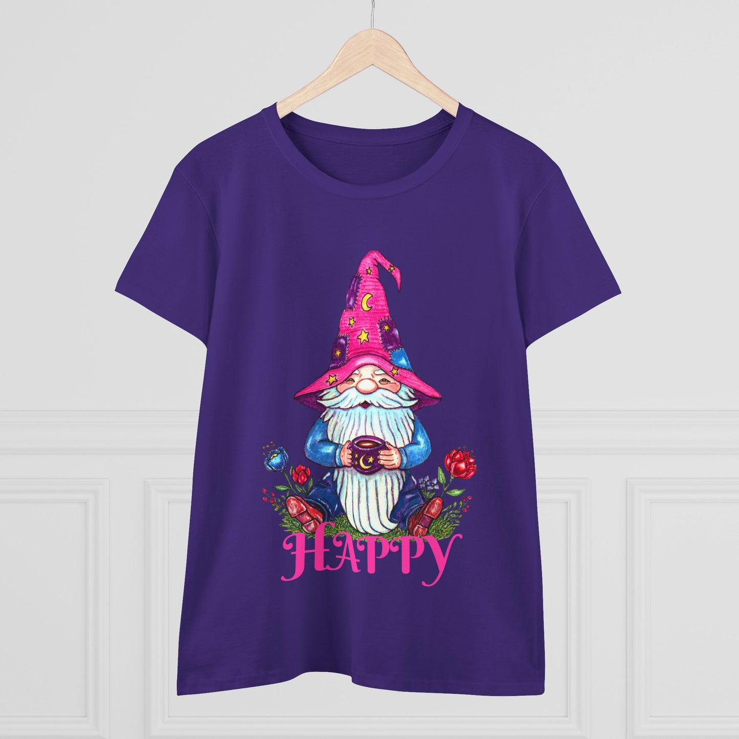 Happy Gnome Women's Midweight Cotton Tee