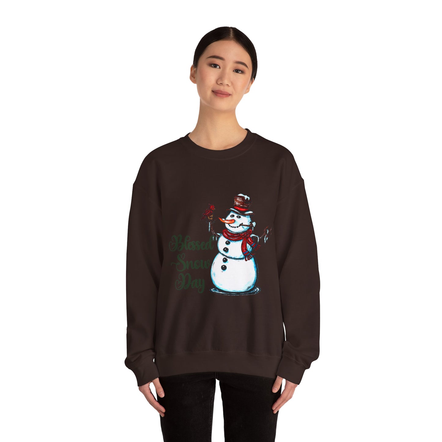 Blessed Snow Day Unisex Heavy Blend™ Crewneck Sweatshirt