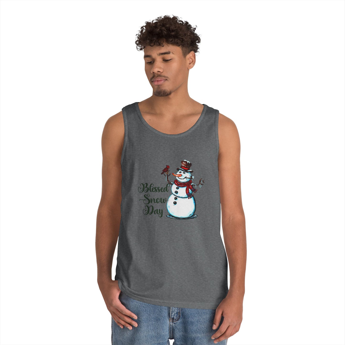Blessed Snow Day Unisex Heavy Cotton Tank Top